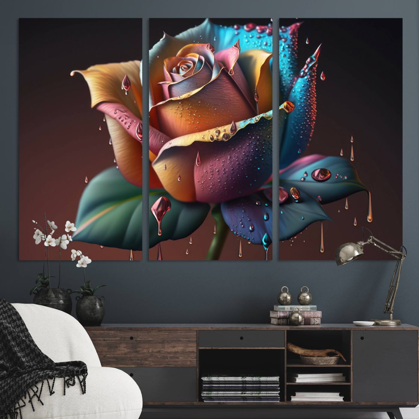 15207-MGV-CV-36X24-Abstract Rose Wall Art Canvas Print