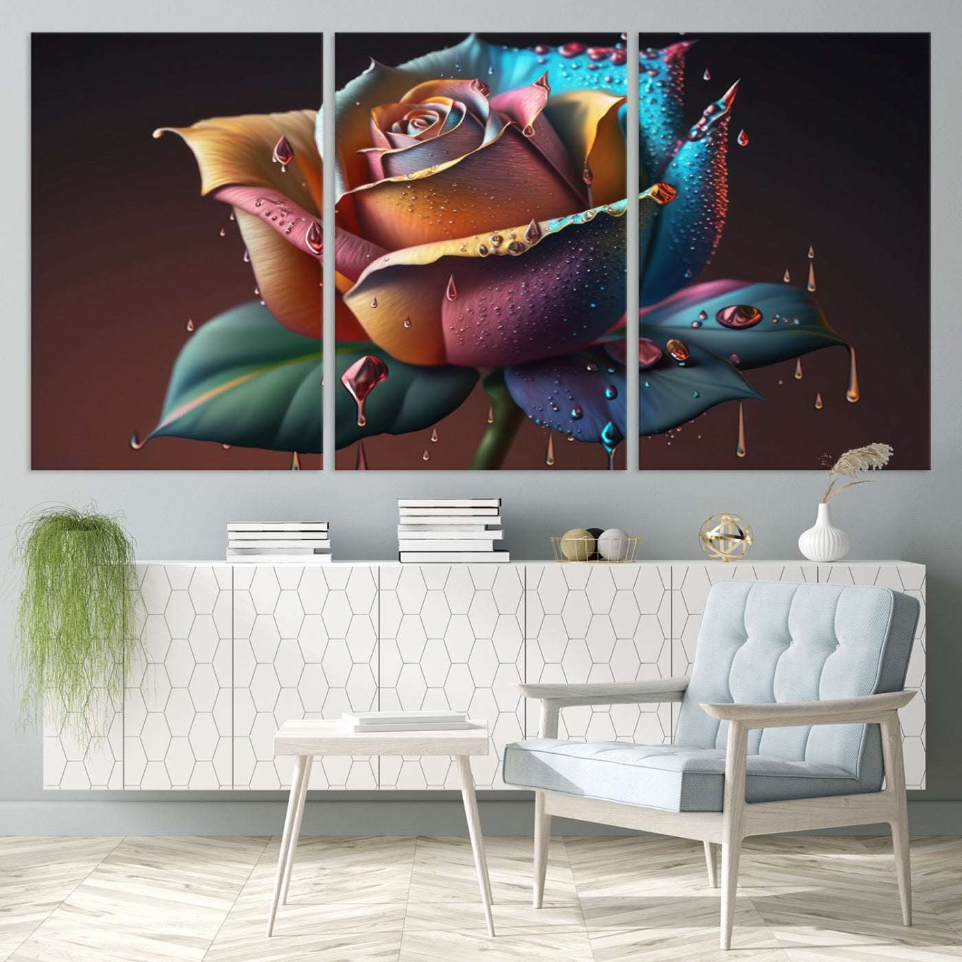15207-MGV-CV-36X24-Abstract Rose Wall Art Canvas Print