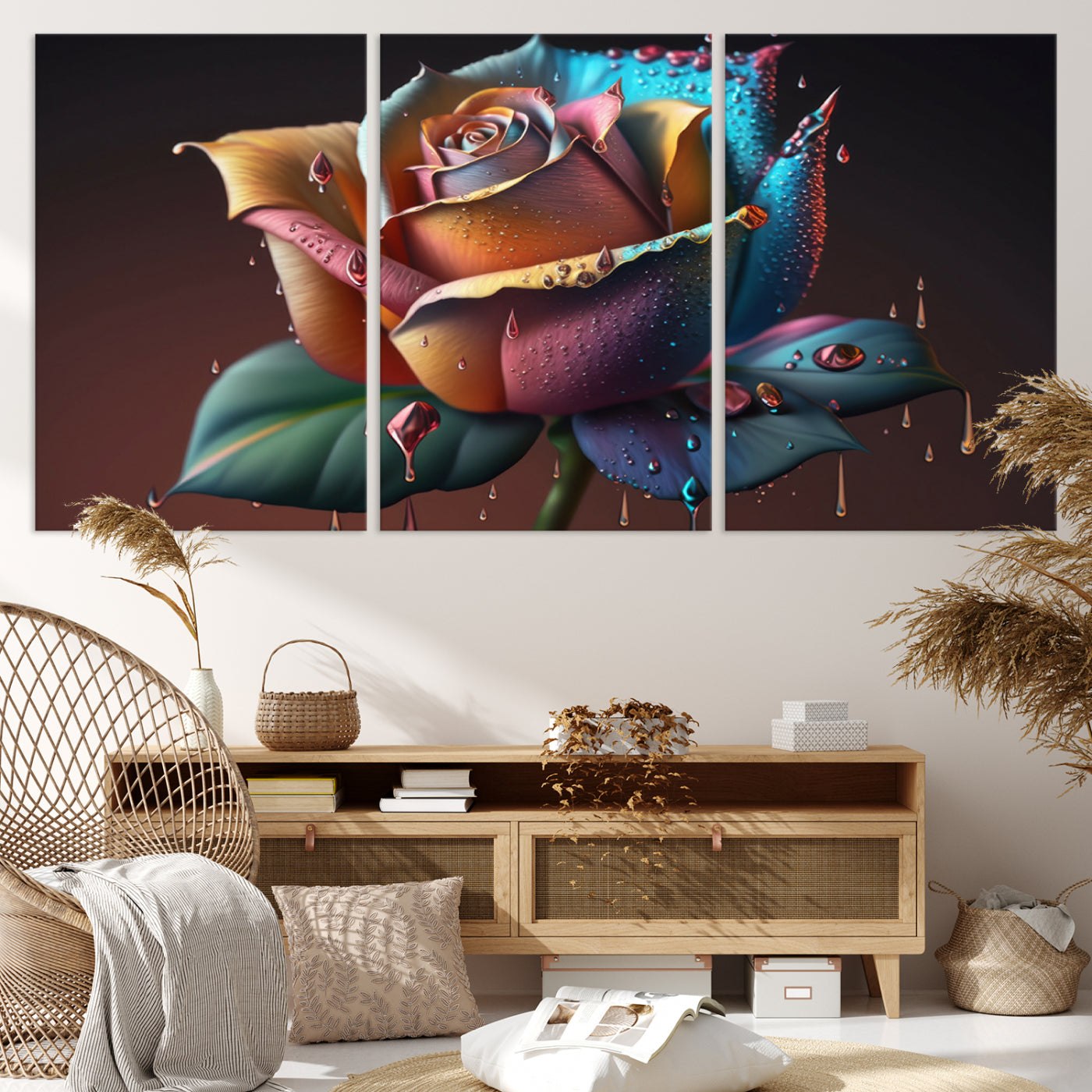 15207-MGV-CV-36X24-Abstract Rose Wall Art Canvas Print