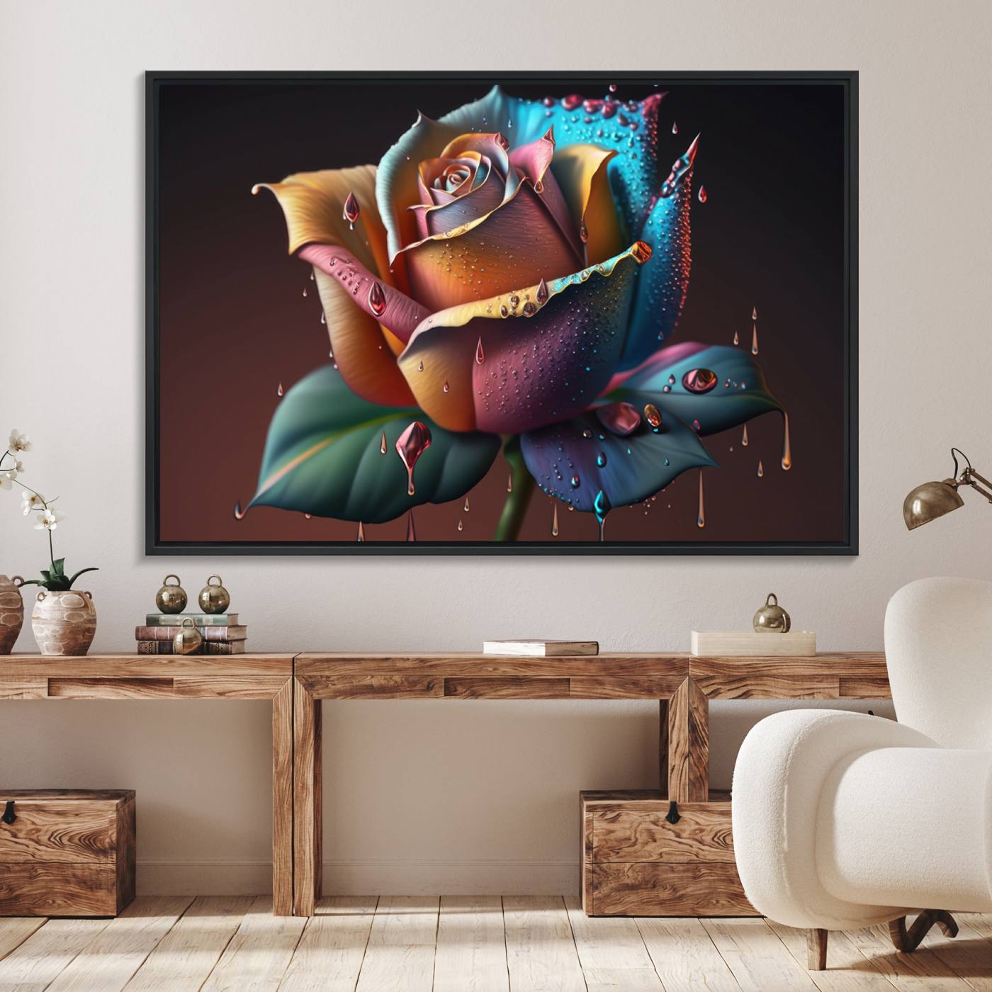 15207-MGV-FC-36X24_Black-Abstract Rose Wall Art Canvas Print