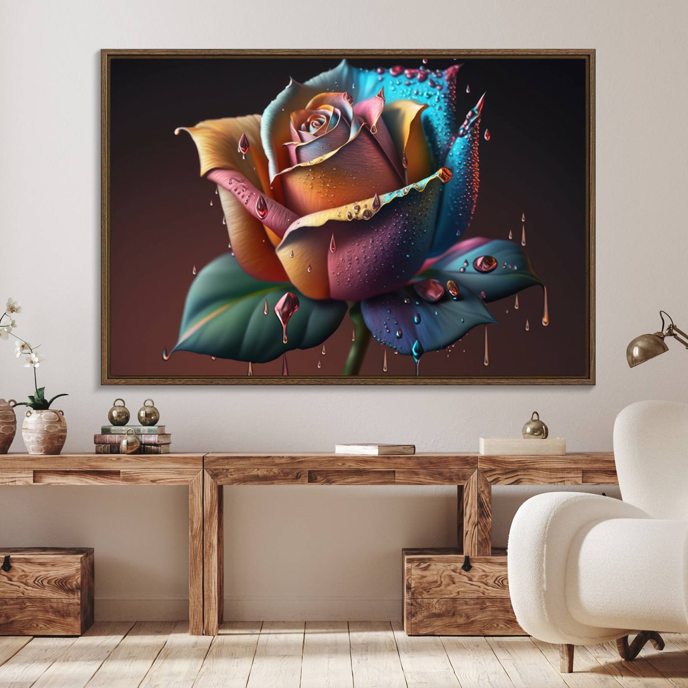 15207-MGV-FC-36X24_Walnut-Abstract Rose Wall Art Canvas Print