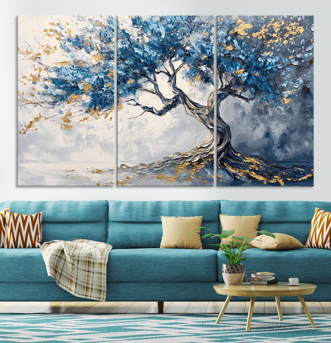 Abstract Tree Painting Canvas Wall Art | Tree of Life Painting Wall Art Canvas Print