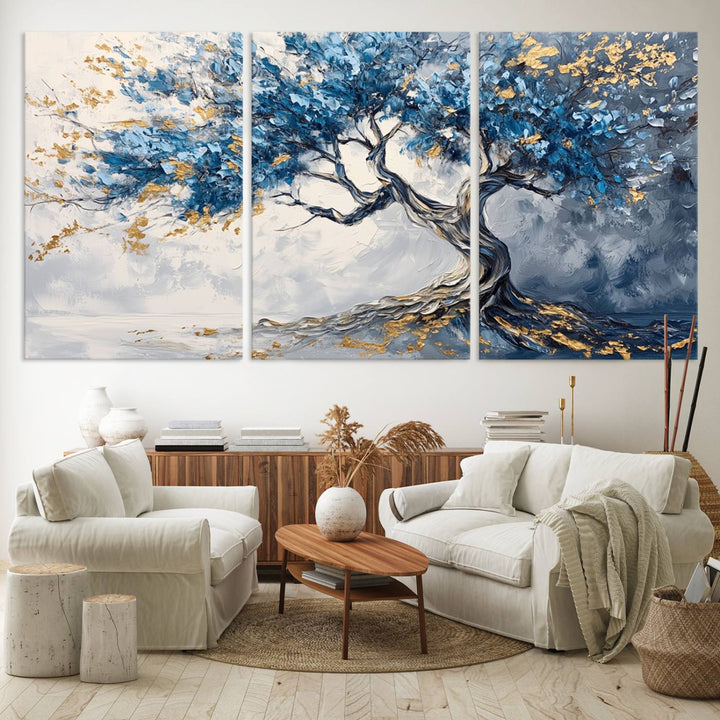 Abstract Tree Painting Canvas Wall Art | Tree of Life Painting Wall Art Canvas Print