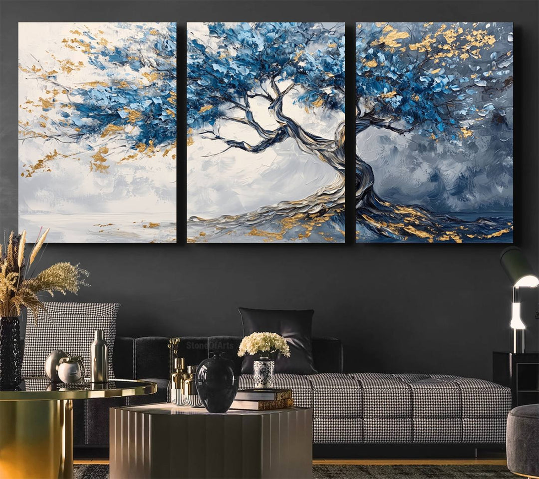Abstract Tree Painting Canvas Wall Art | Tree of Life Painting Wall Art Canvas Print