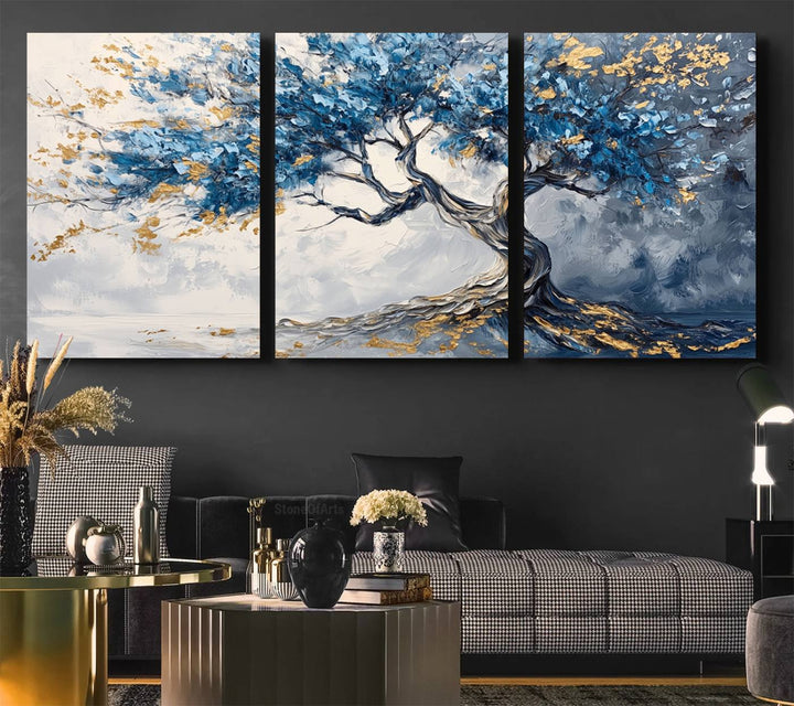 Abstract Tree Painting Canvas Wall Art | Tree of Life Painting Wall Art Canvas Print