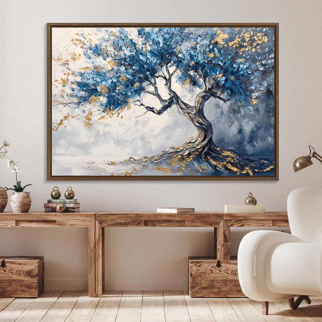 10259-MGV-FC-36X24_Walnut-Abstract Tree Painting Canvas Wall Art | Tree of Life Painting Wall Art Canvas Print