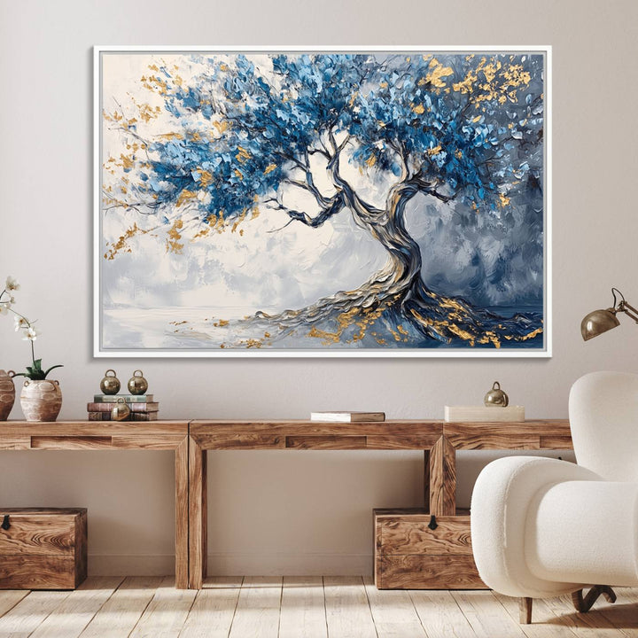 10259-MGV-FC-36X24_White-Abstract Tree Painting Canvas Wall Art | Tree of Life Painting Wall Art Canvas Print