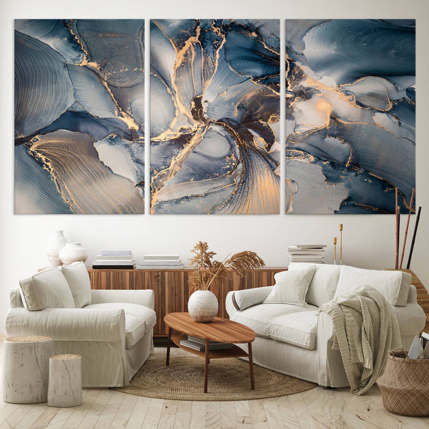 69995-MGV-CV-60X30-3P-Abstract Wall Art Canvas Print for Modern Home Decor