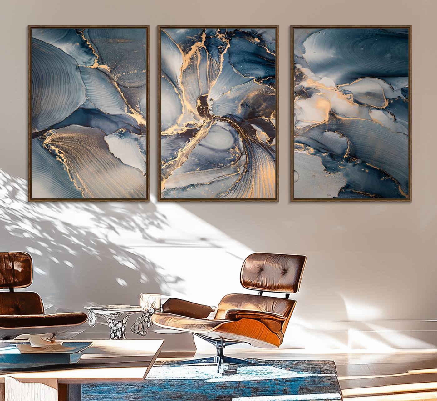 69995-MGV-FC-60X30-3P_Walnut-Abstract Wall Art Canvas Print for Modern Home Decor