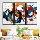 88266-MGV-FC-48X32-3P_Black-Abstract Wall Art, Rings Wall Art Canvas Print