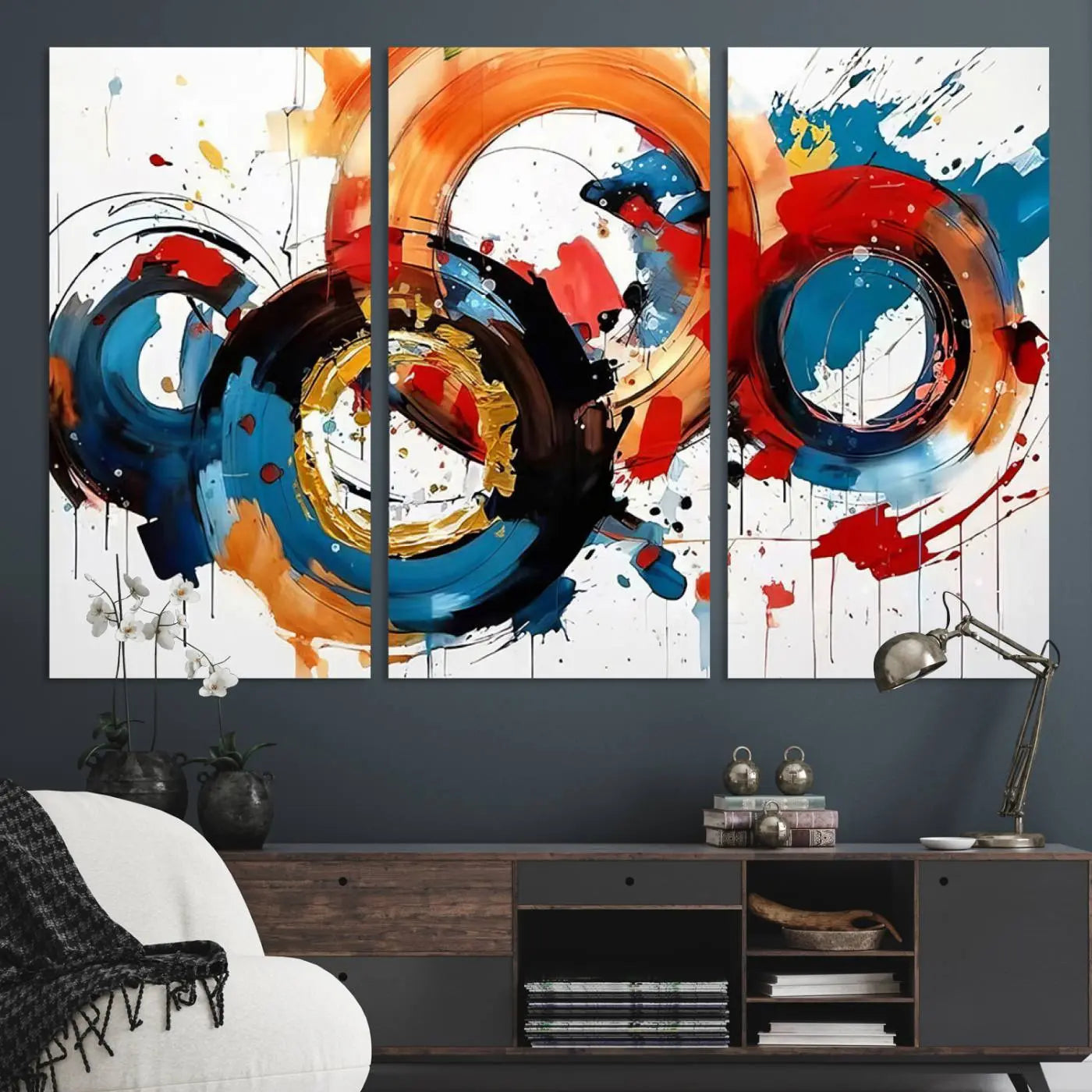 Abstract Wall Art, Rings Wall Art Canvas Print