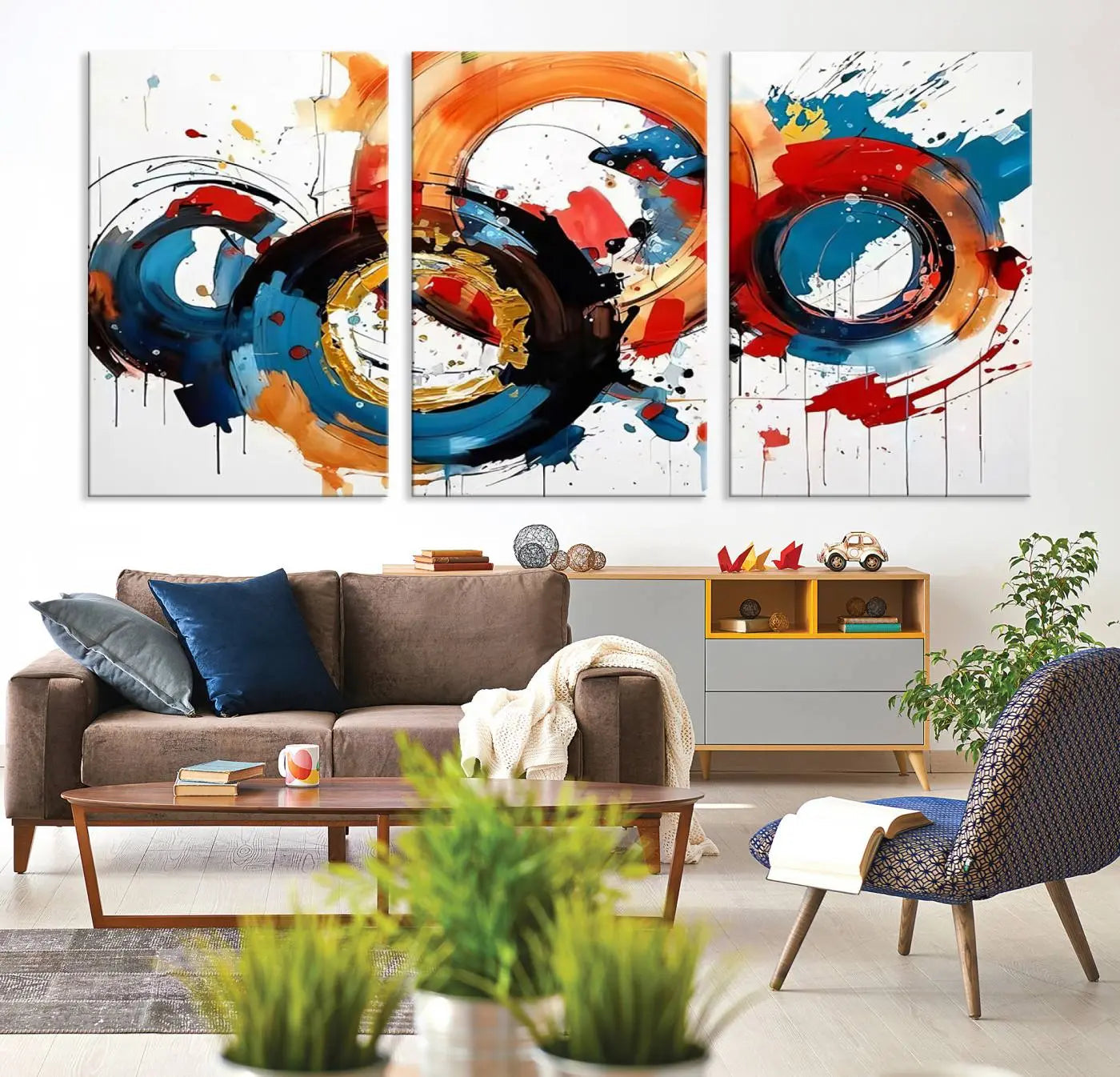 Abstract Wall Art, Rings Wall Art Canvas Print