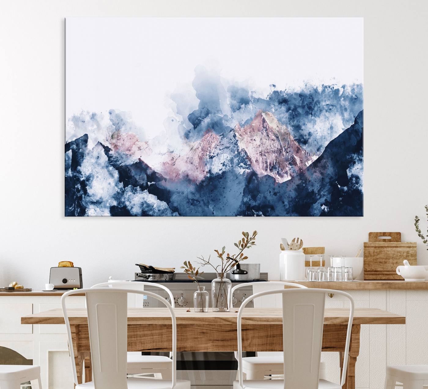 39678-MGV-CV-36X24-Abstract Watercolor Mountain Landscape Art Canvas Print