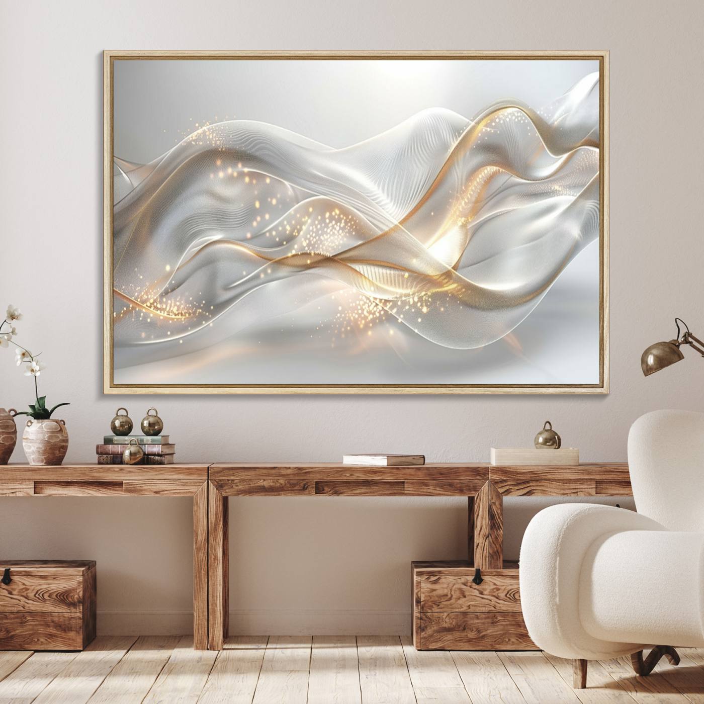 Lines2-MGV-FC-36X24_Natural-Abstract art Grey and Gold Lines Wall Art