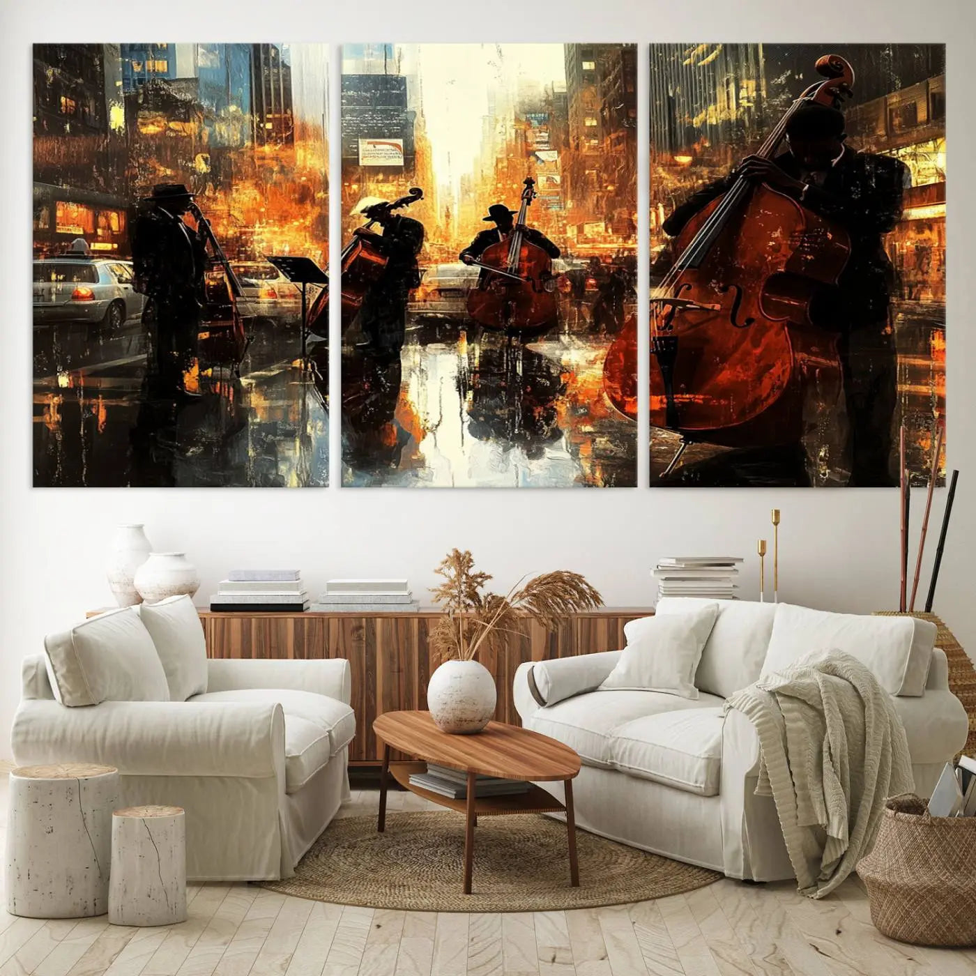 African American Abstract Jazz Wall Art - Framed Abstract Music Canvas - Colorful Instrument Canvsa for Living Room Walls