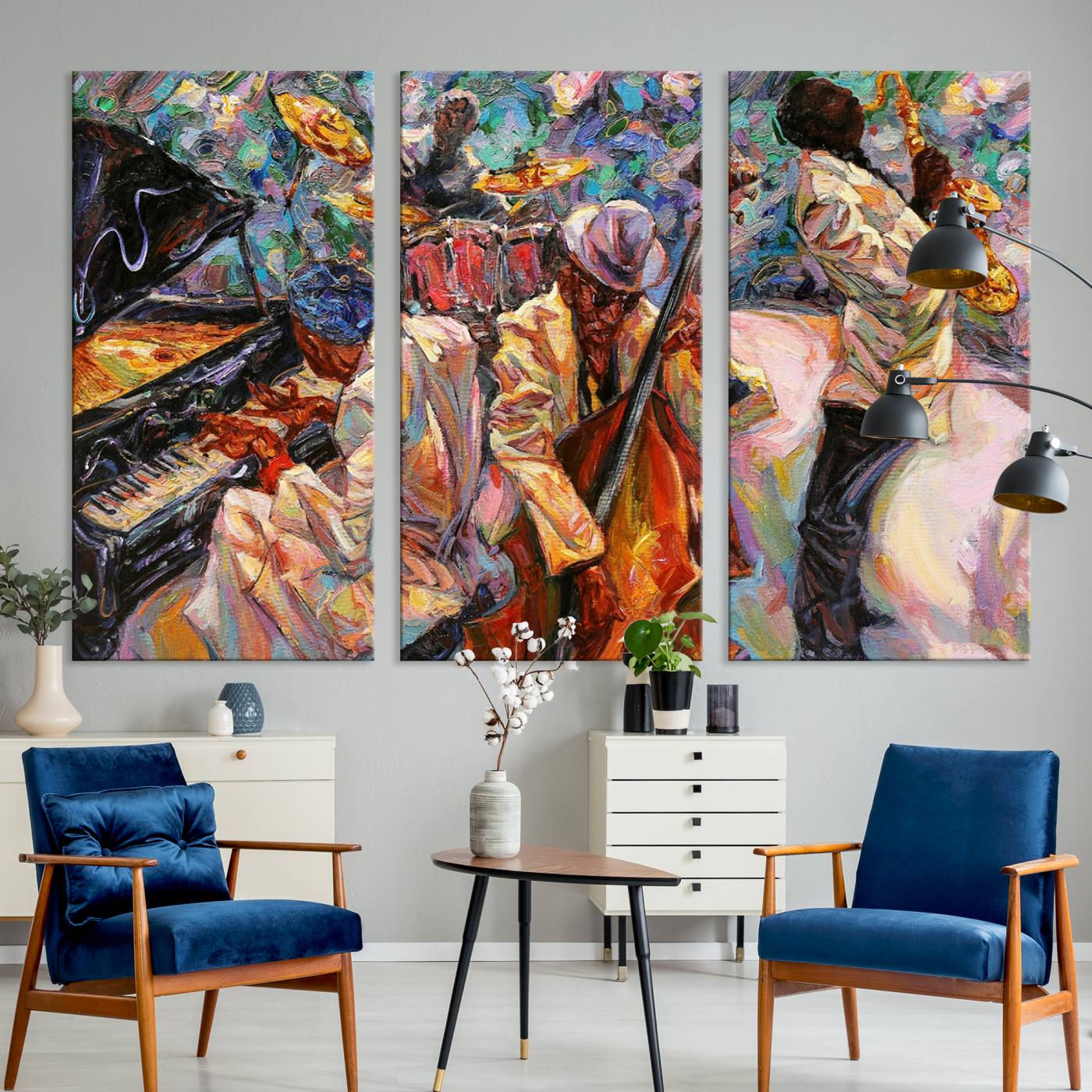 African American Jazz Art Music Abstract Wall Art Painting Canvas Wall Art