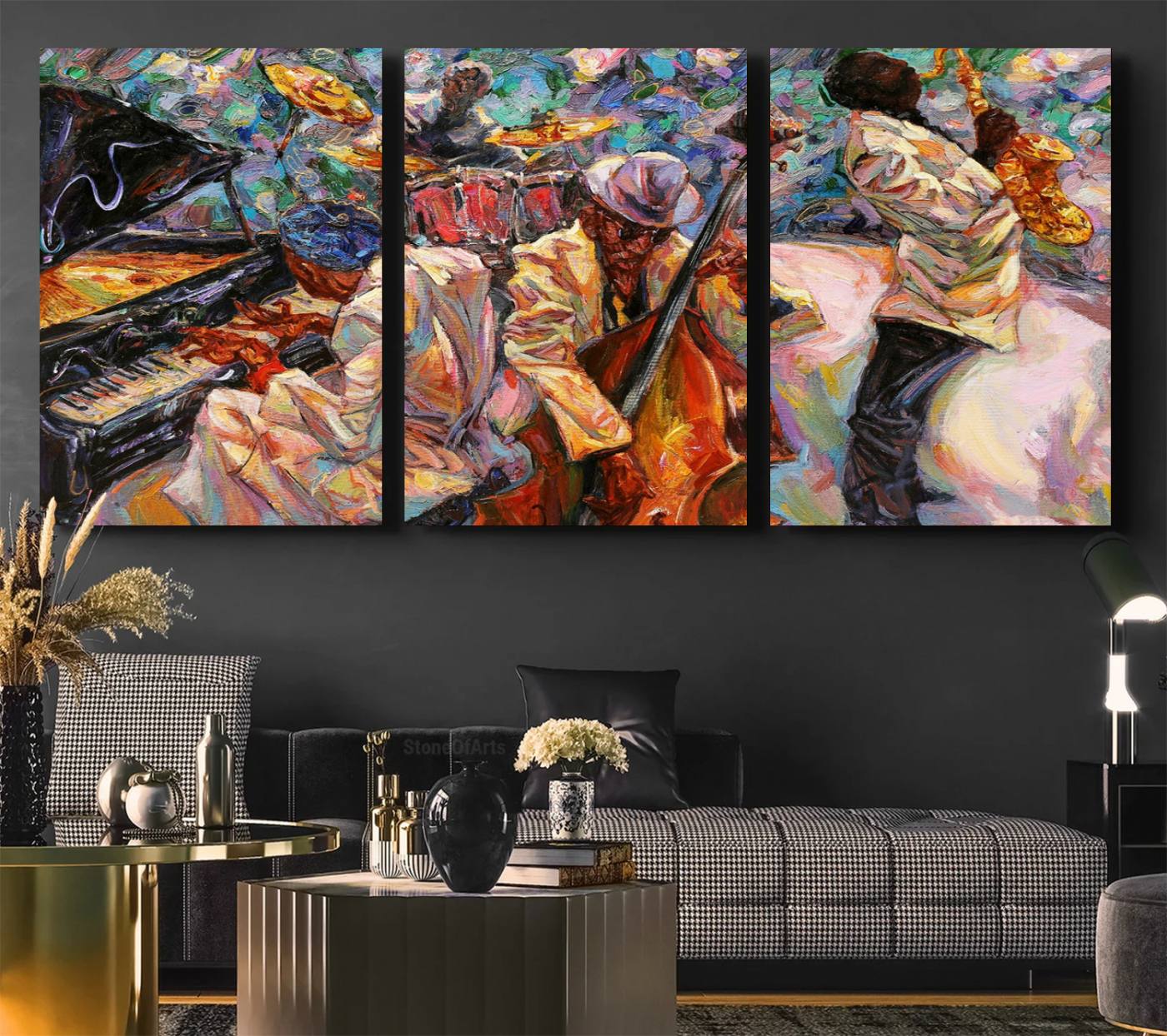 African American Jazz Art Music Abstract Wall Art Painting Canvas Wall Art