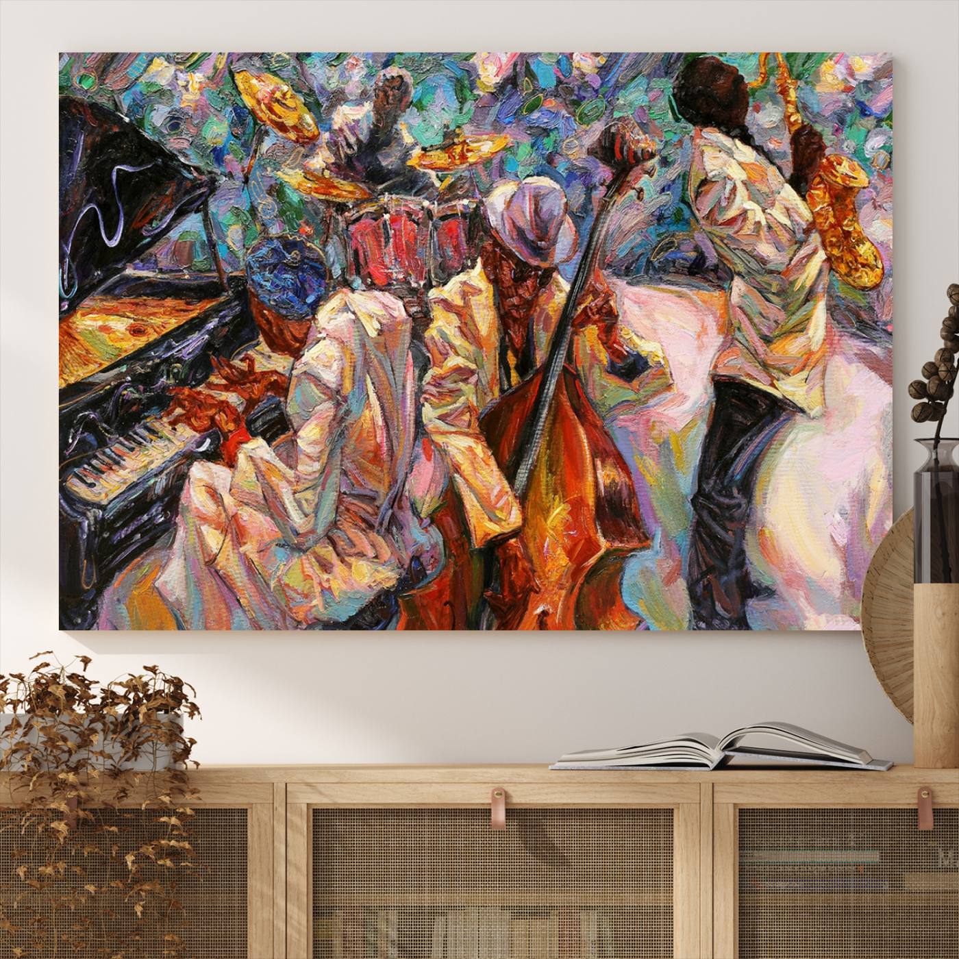 African American Jazz Art Music Abstract Wall Art Painting Canvas Wall Art