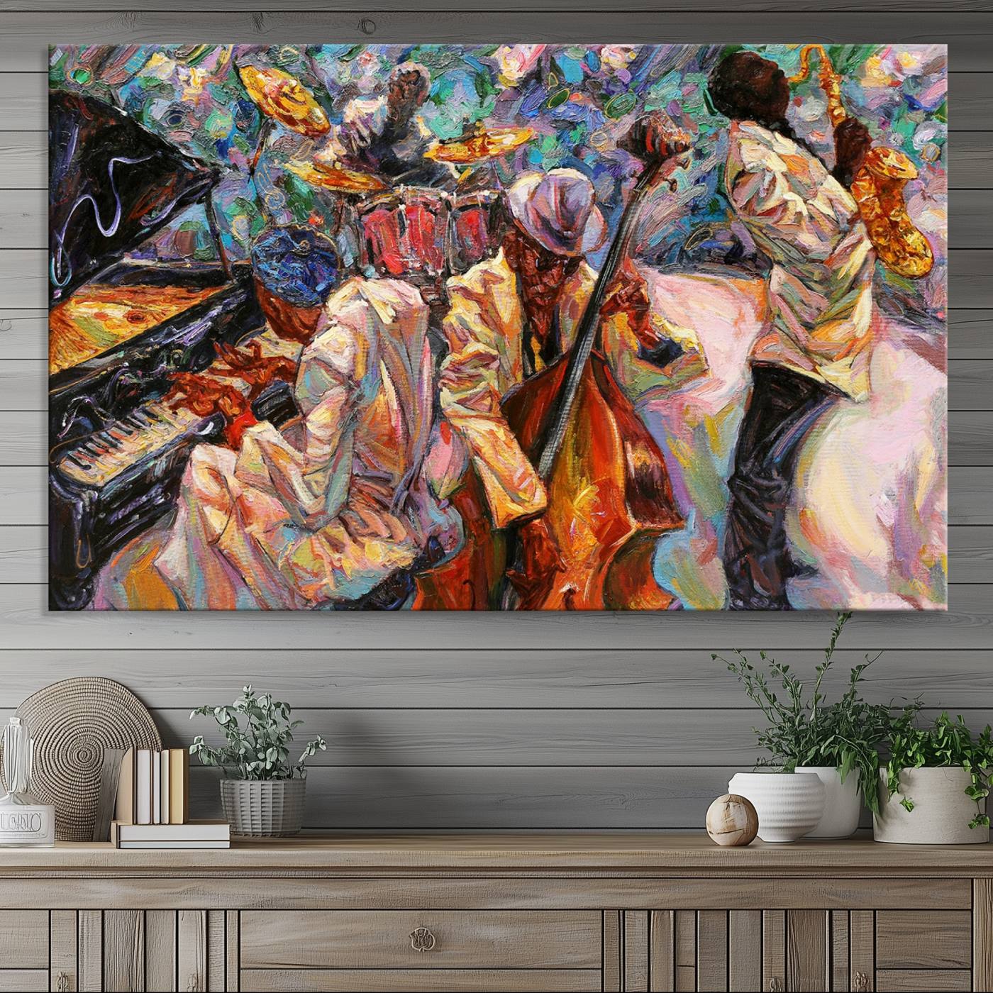 African American Jazz Art Music Abstract Wall Art Painting Canvas Wall Art