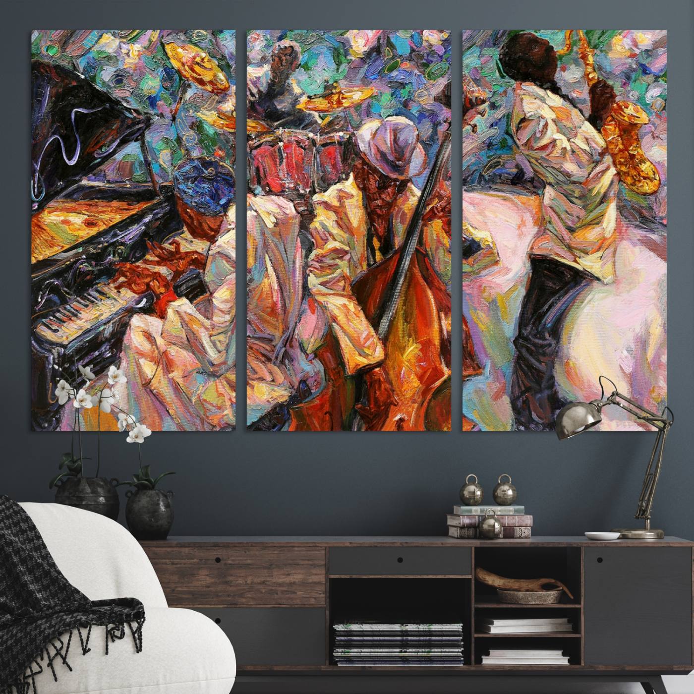 African American Jazz Art Music Abstract Wall Art Painting Canvas Wall Art