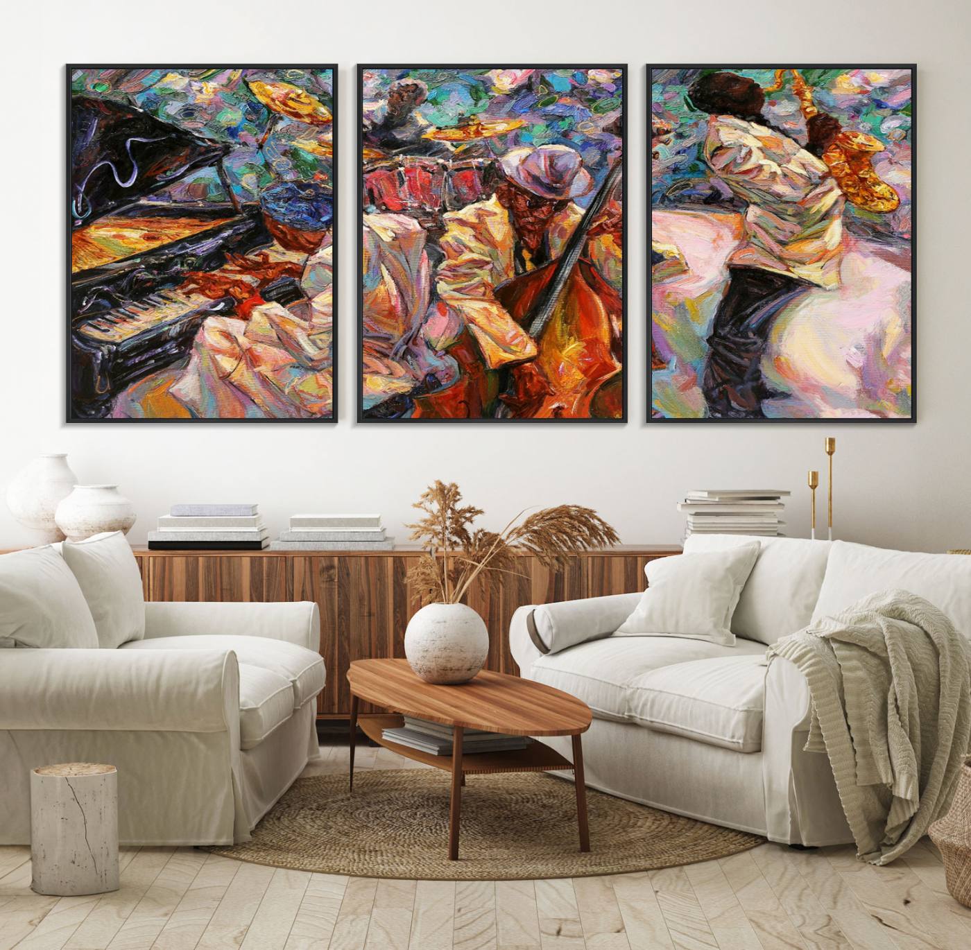 34929-MGV-FC-60X30-3P_Black-African American Jazz Art Music Abstract Wall Art Painting Canvas Wall Art