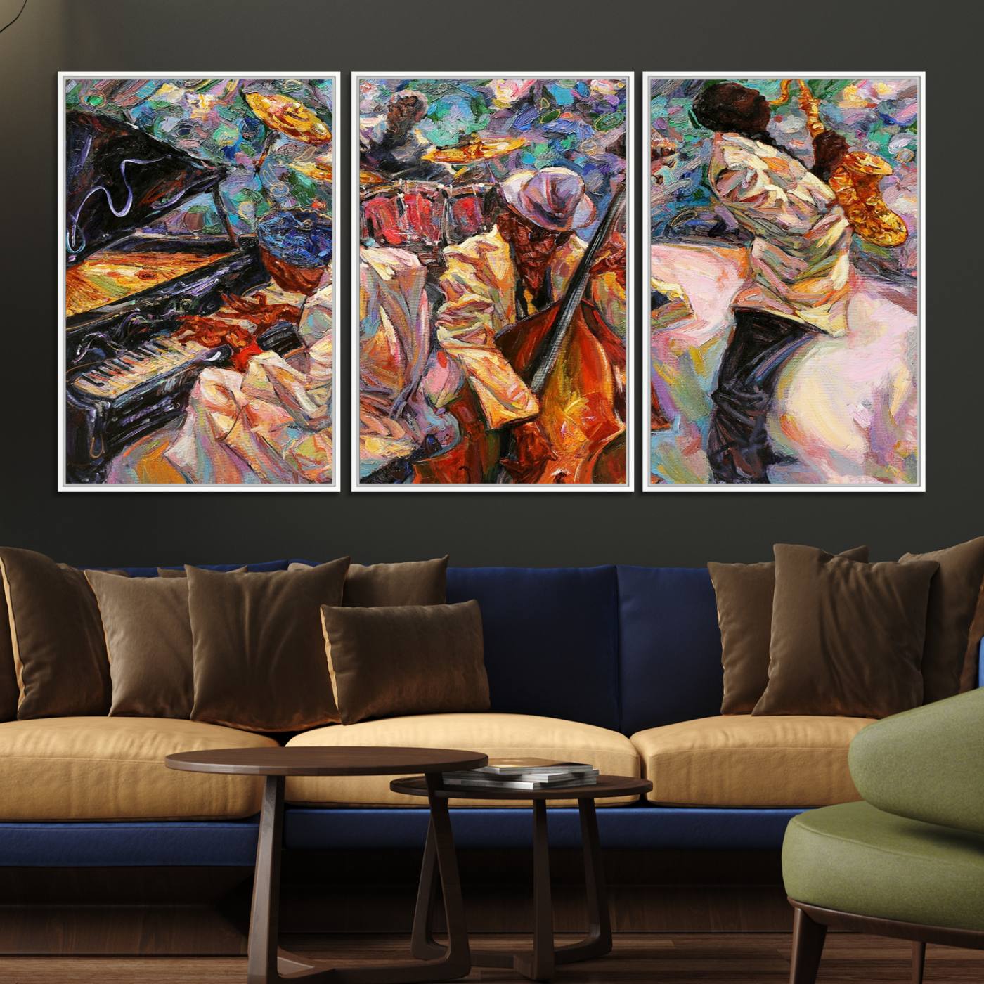 34929-MGV-FC-60X30-3P_White-African American Jazz Art Music Abstract Wall Art Painting Canvas Wall Art