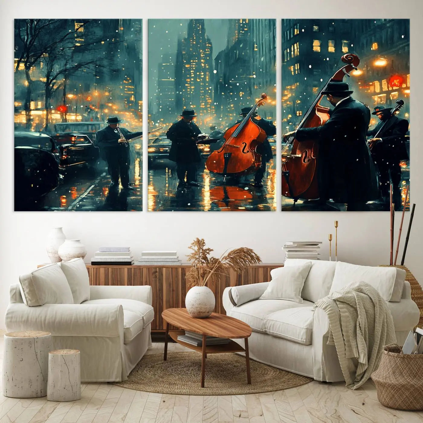 African American Jazz Art Print - Framed Abstract Music Canvas - Colorful Instrument Poster for Living Room Walls