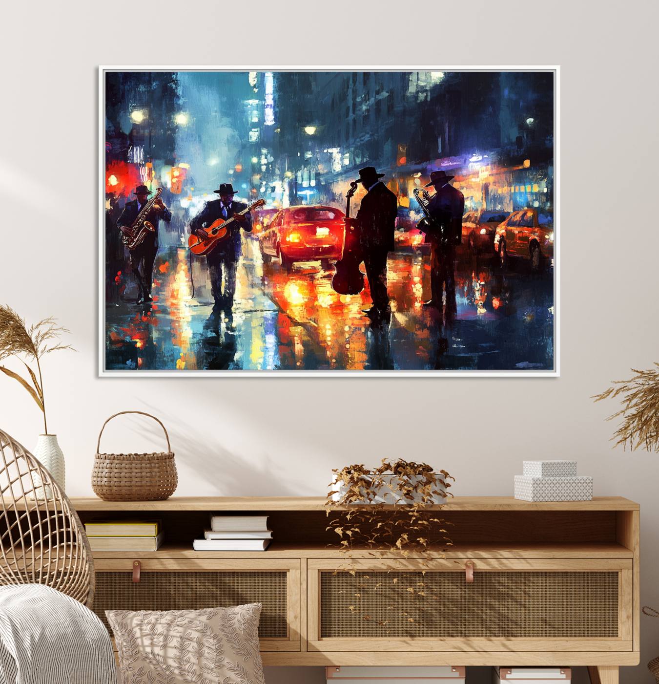 94605-MGV-CV-36X24-African American Jazz Canvas - Abstract Music Wall Art Print - Abstract Jazz Wall Art Framed Prints for Home Decor