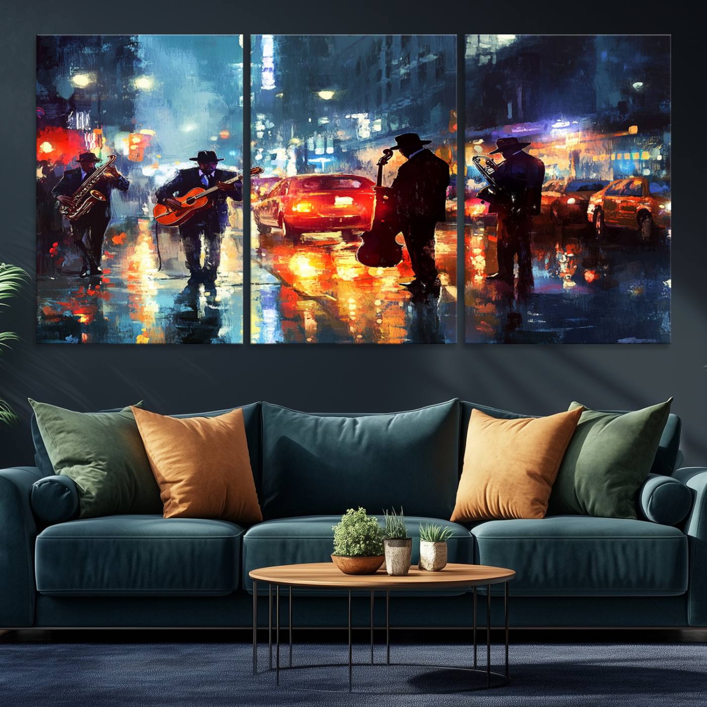 94605-MGV-CV-36X24-African American Jazz Canvas - Abstract Music Wall Art Print - Abstract Jazz Wall Art Framed Prints for Home Decor