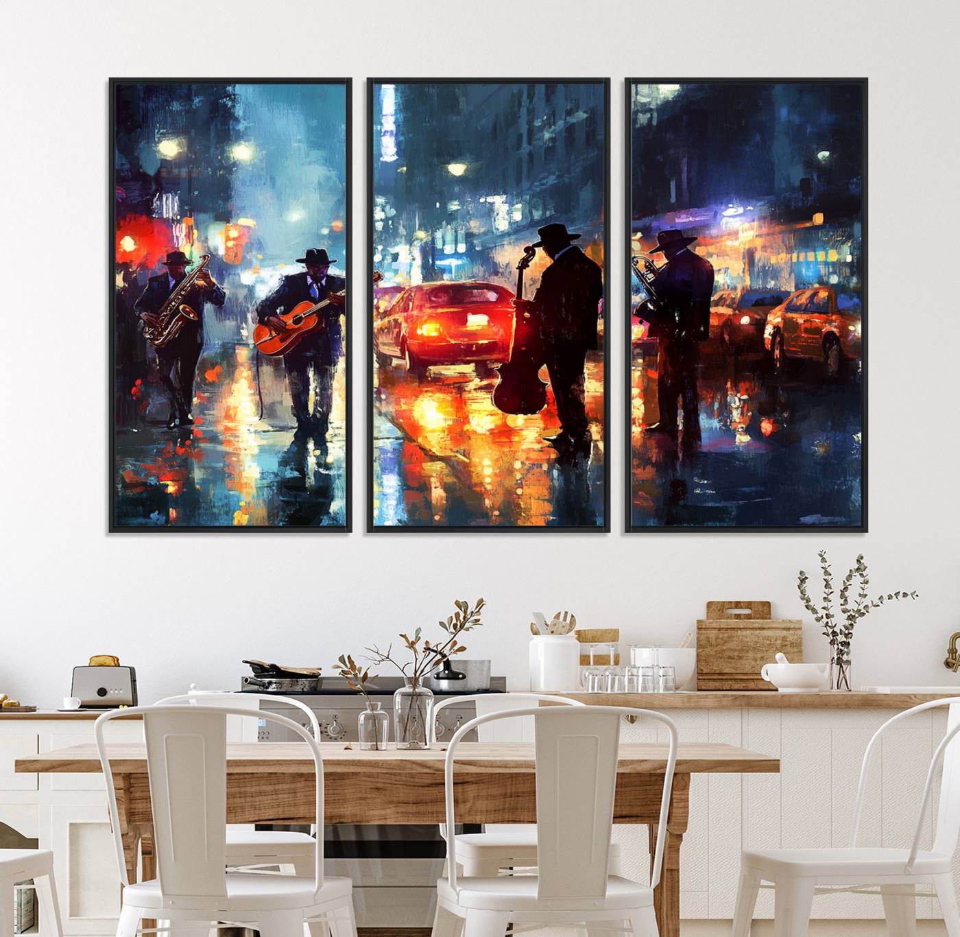 94605-MGV-CV-36X24-African American Jazz Canvas - Abstract Music Wall Art Print - Abstract Jazz Wall Art Framed Prints for Home Decor