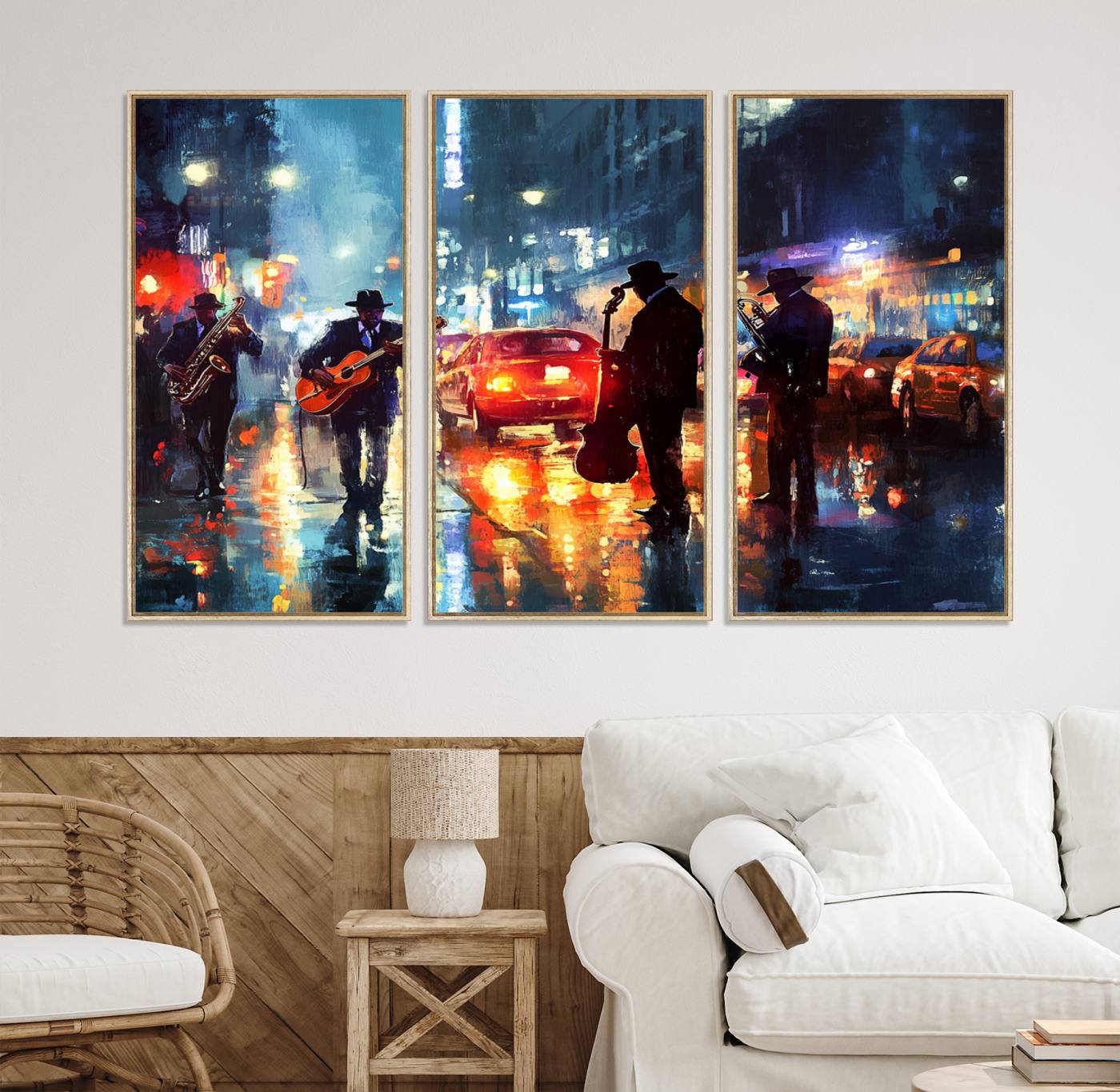 94605-MGV-CV-36X24-African American Jazz Canvas - Abstract Music Wall Art Print - Abstract Jazz Wall Art Framed Prints for Home Decor