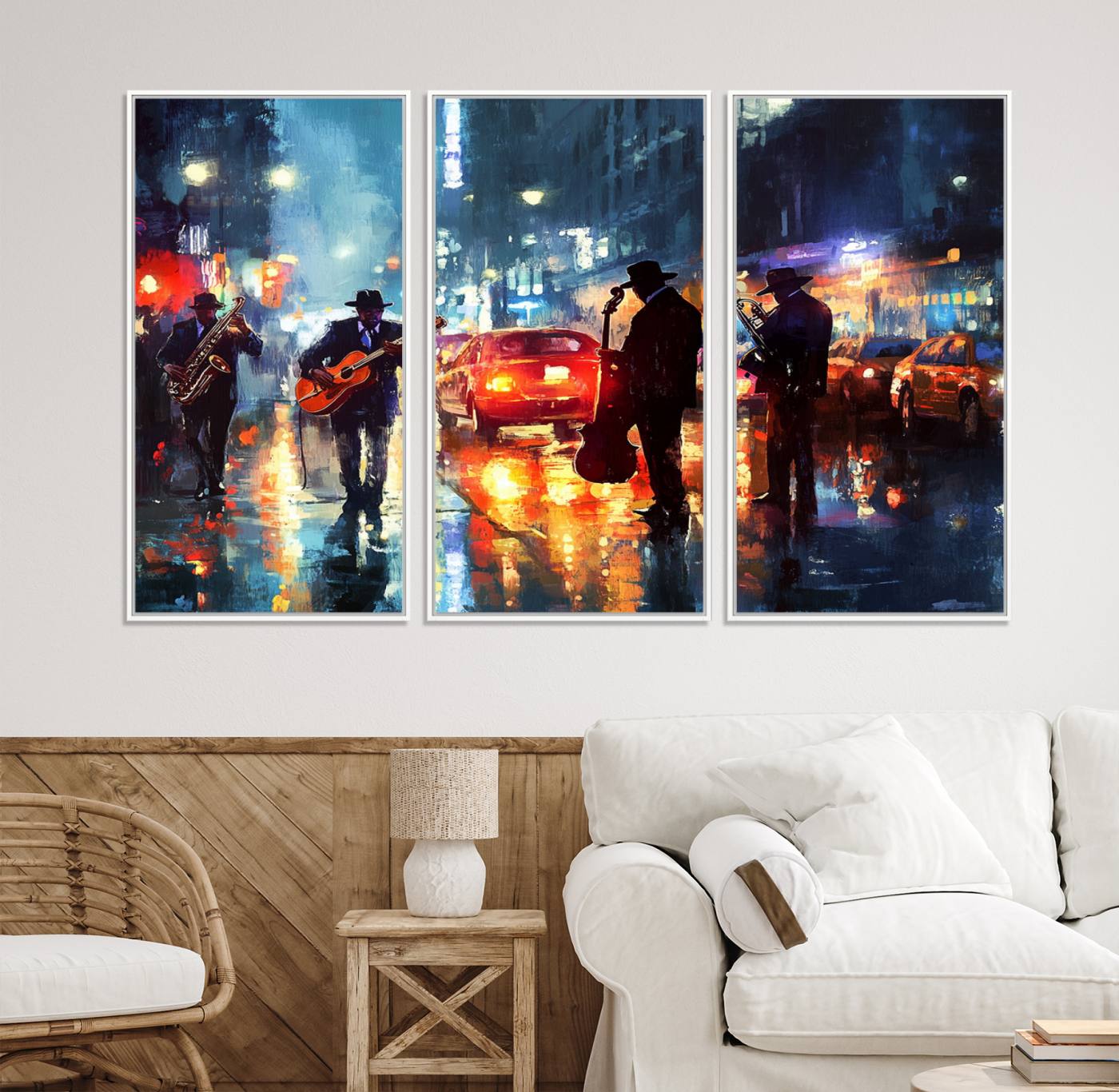 94605-MGV-CV-36X24-African American Jazz Canvas - Abstract Music Wall Art Print - Abstract Jazz Wall Art Framed Prints for Home Decor