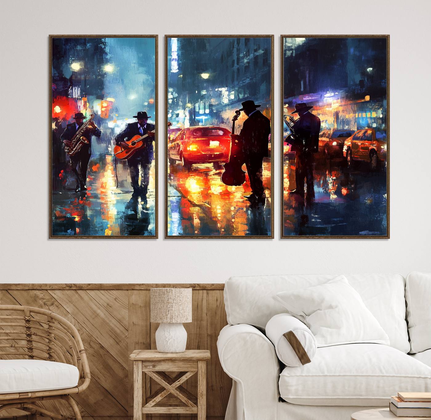 94605-MGV-CV-36X24-African American Jazz Canvas - Abstract Music Wall Art Print - Abstract Jazz Wall Art Framed Prints for Home Decor