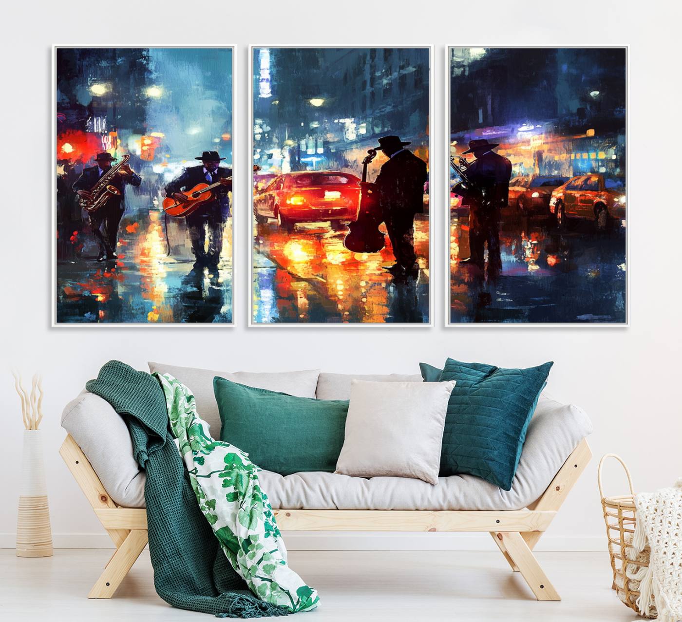 94605-MGV-CV-36X24-African American Jazz Canvas - Abstract Music Wall Art Print - Abstract Jazz Wall Art Framed Prints for Home Decor