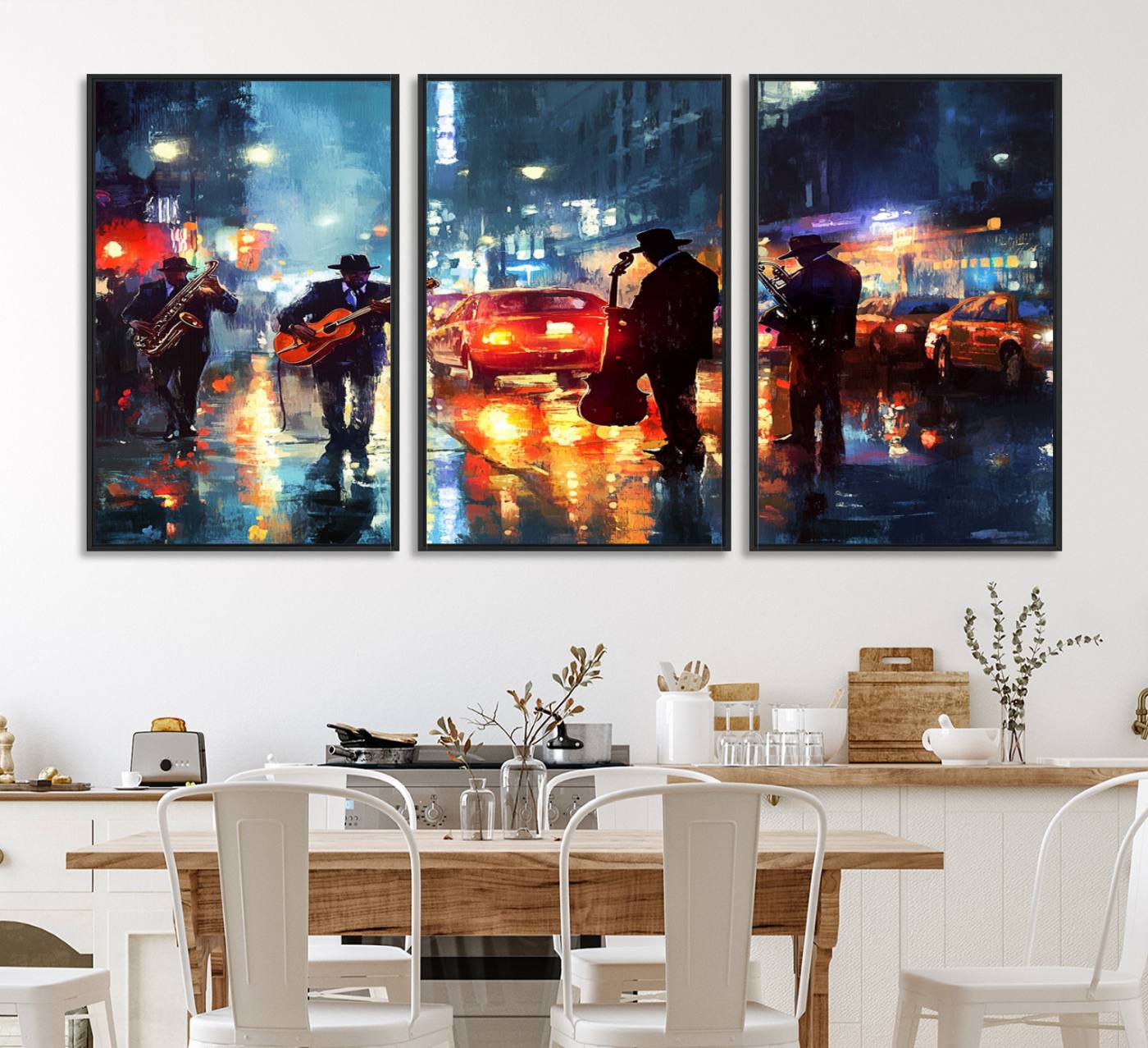 94605-MGV-CV-36X24-African American Jazz Canvas - Abstract Music Wall Art Print - Abstract Jazz Wall Art Framed Prints for Home Decor