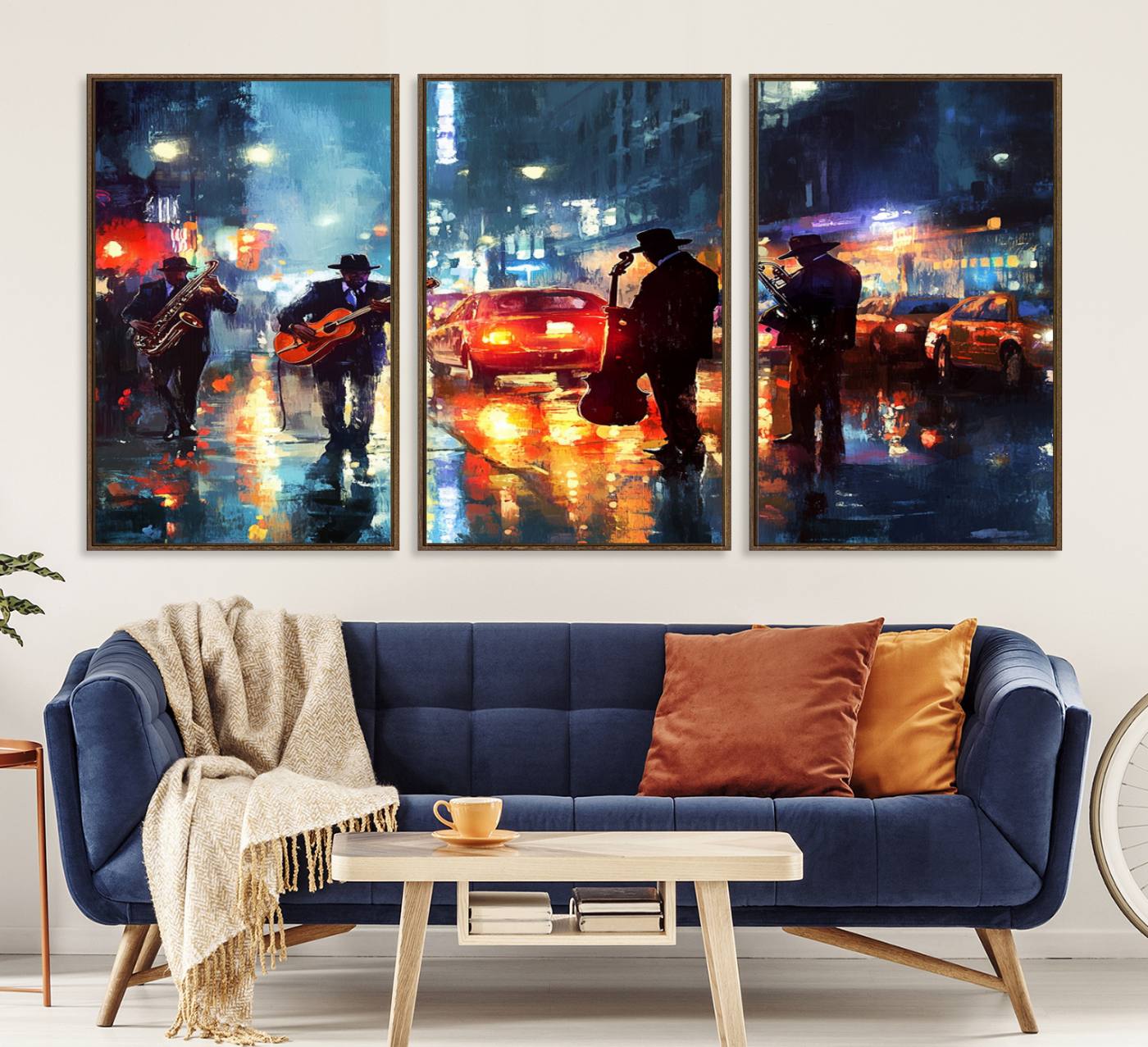 94605-MGV-CV-36X24-African American Jazz Canvas - Abstract Music Wall Art Print - Abstract Jazz Wall Art Framed Prints for Home Decor