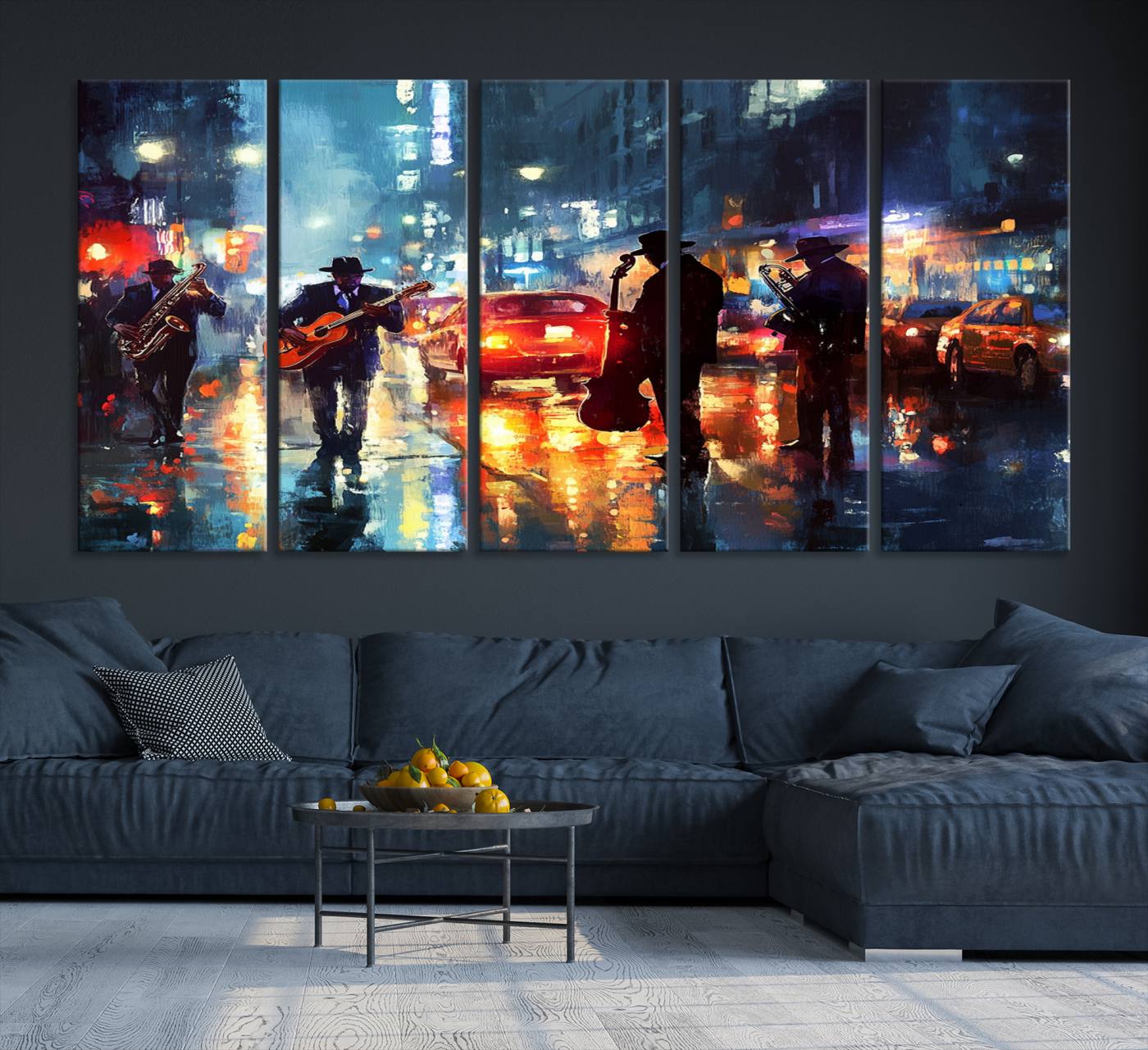 94605-MGV-CV-36X24-African American Jazz Canvas - Abstract Music Wall Art Print - Abstract Jazz Wall Art Framed Prints for Home Decor