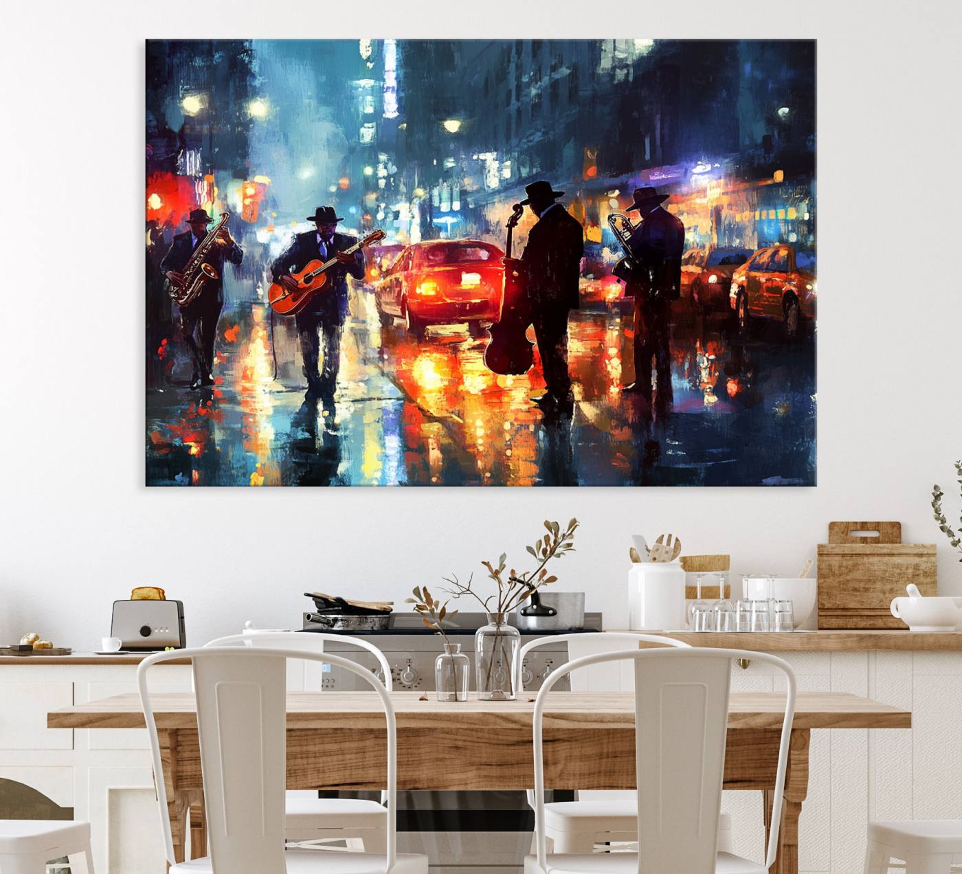 94605-MGV-CV-36X24-African American Jazz Canvas - Abstract Music Wall Art Print - Abstract Jazz Wall Art Framed Prints for Home Decor