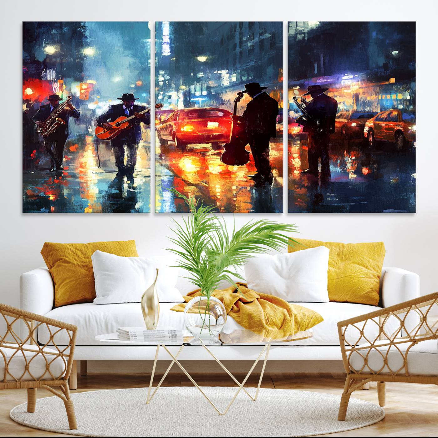 African American Jazz Canvas - Abstract Music Wall Art Print - Abstract Jazz Wall Art Framed Prints for Home Decor