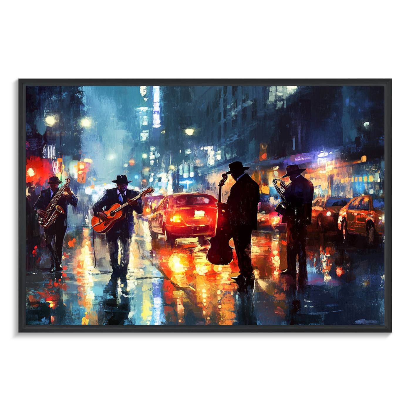 African American Jazz Canvas - Abstract Music Wall Art Print - Abstract Jazz Wall Art Framed Prints for Home Decor