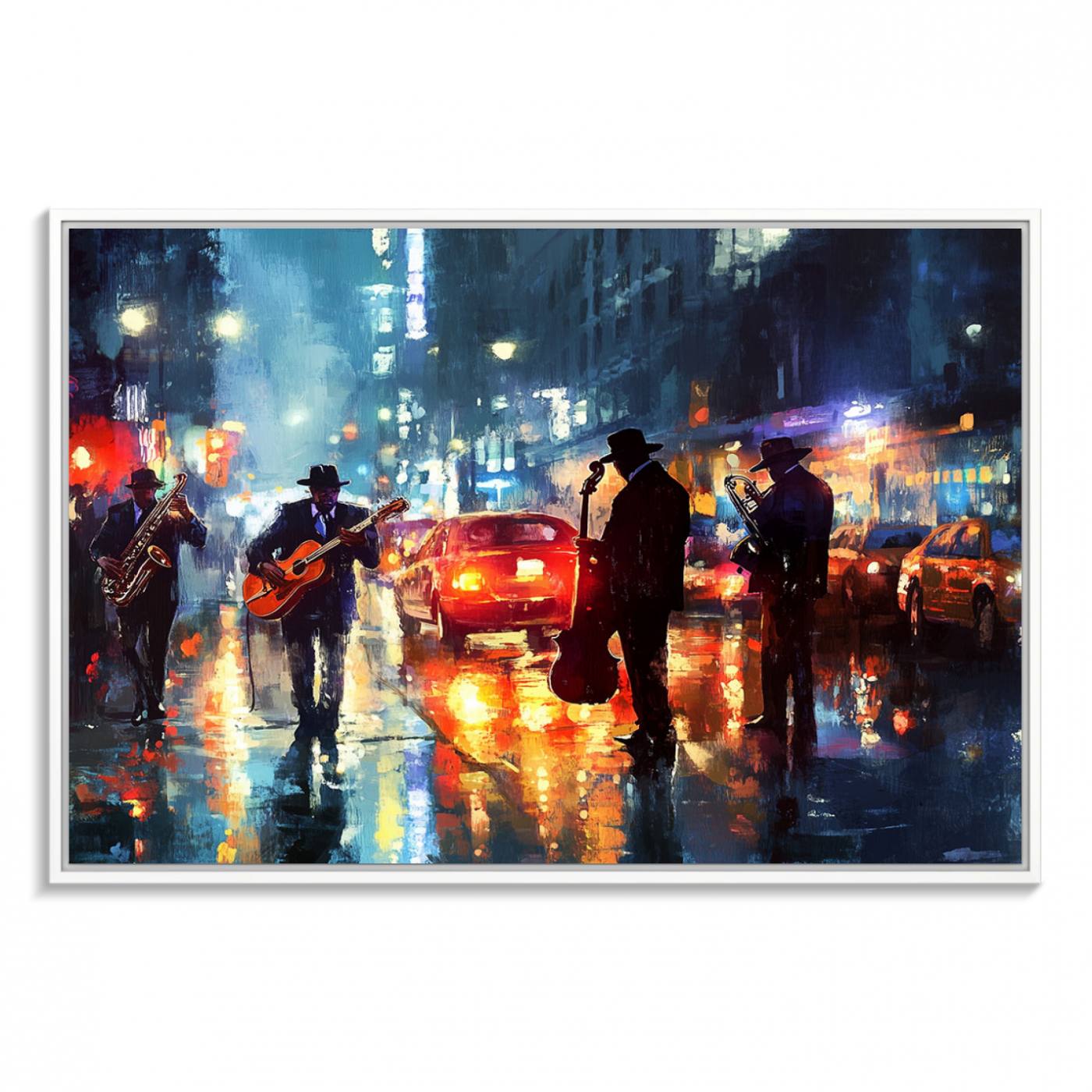 African American Jazz Canvas - Abstract Music Wall Art Print - Abstract Jazz Wall Art Framed Prints for Home Decor