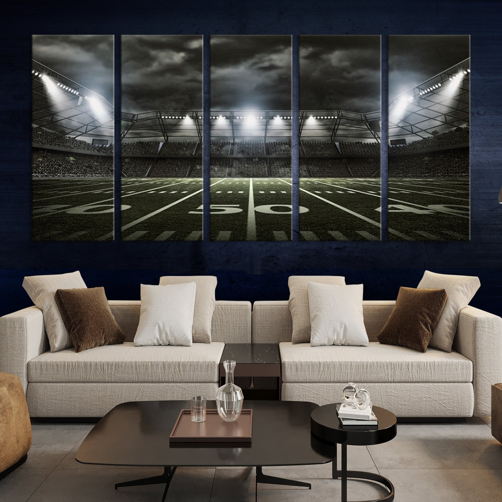 Edit-Images-American Football Stadium Wall Art Canvas Print, Stadium Sport Wall Art Print