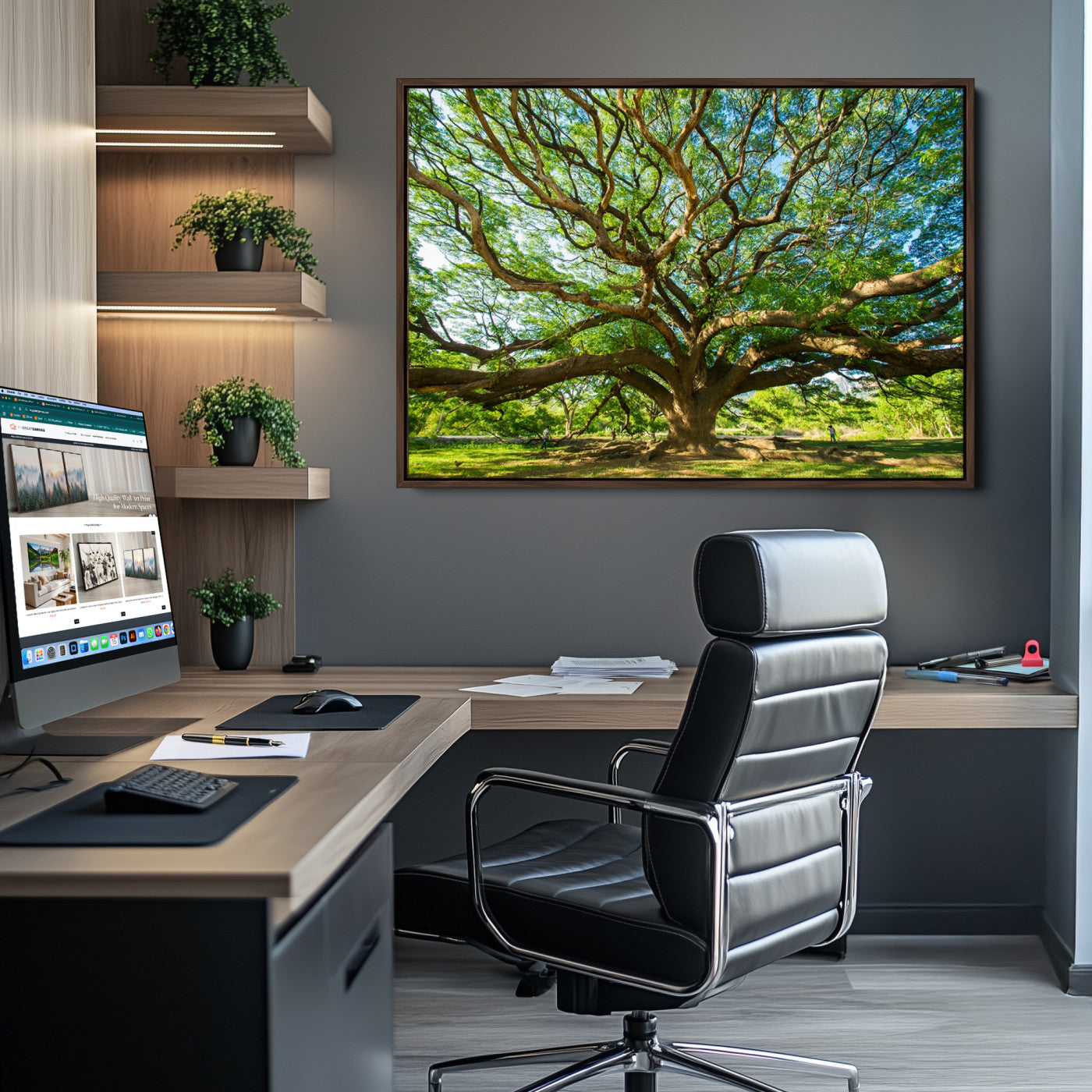 Angel Oak Tree Wall Art | Oak Canvas Print | Multi Panel Landscape Wall Art | Ready to Hang Wall Art for Living Room