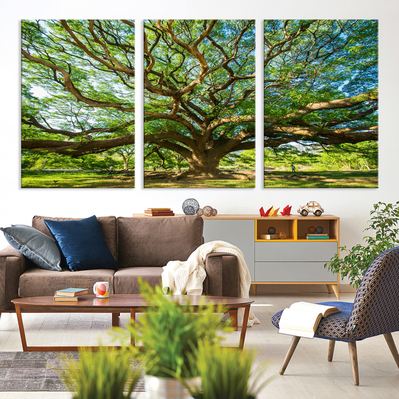 Angel Oak Tree Wall Art | Oak Canvas Print | Multi Panel Landscape Wall Art | Ready to Hang Wall Art for Living Room
