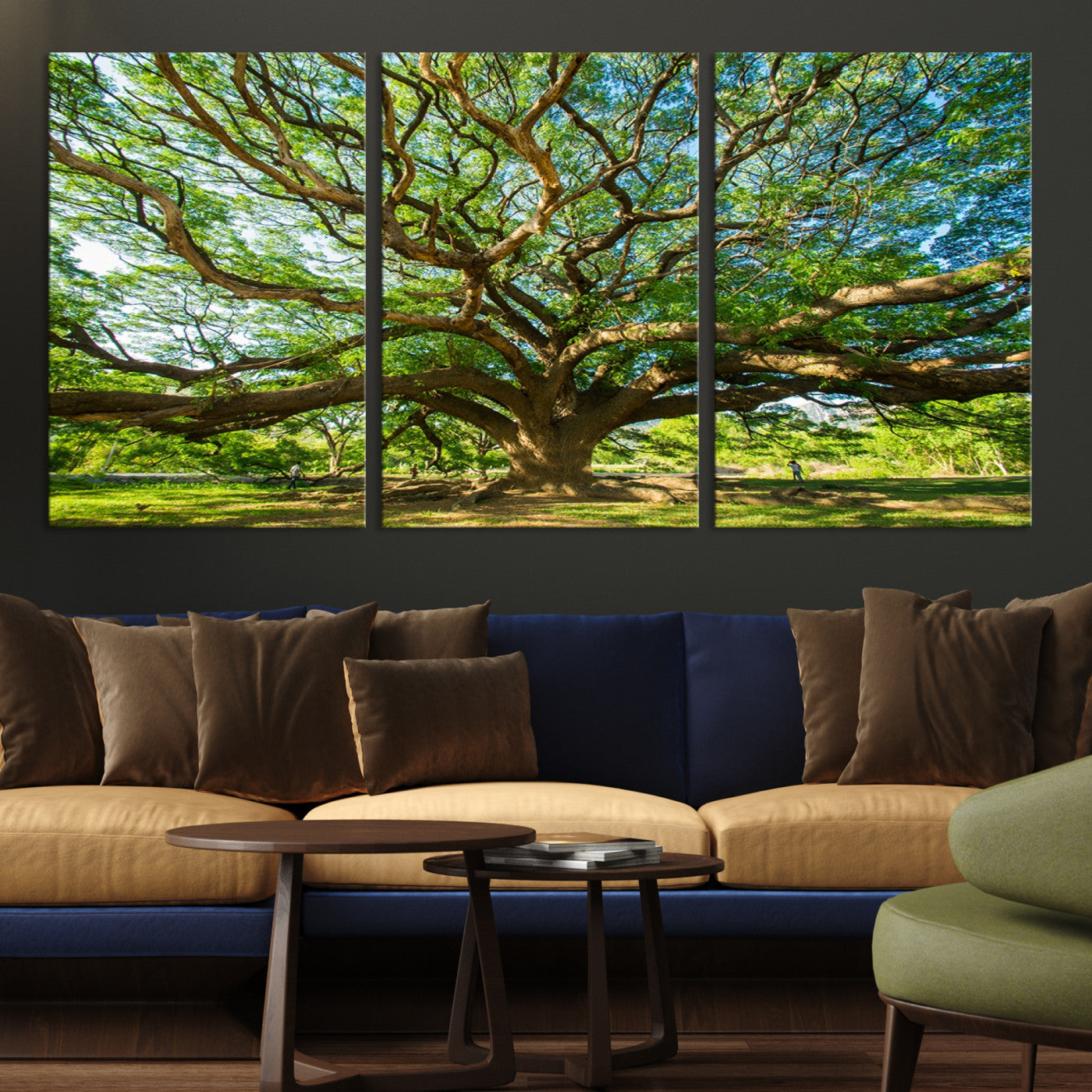 Angel Oak Tree Wall Art | Oak Canvas Print | Multi Panel Landscape Wall Art | Ready to Hang Wall Art for Living Room