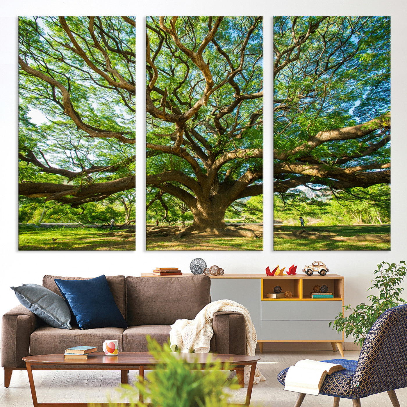 Angel Oak Tree Wall Art | Oak Canvas Print | Multi Panel Landscape Wall Art | Ready to Hang Wall Art for Living Room