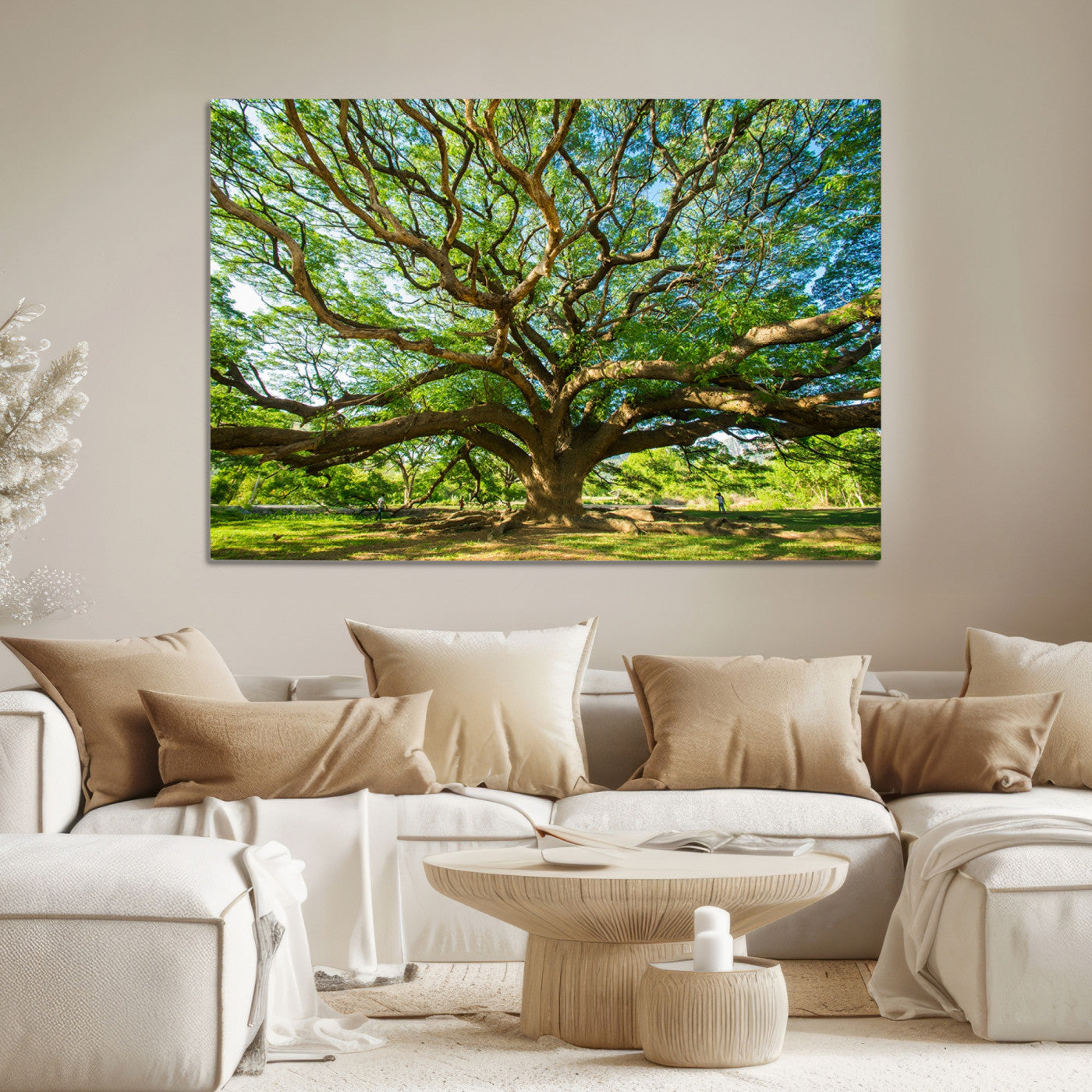 Angel Oak Tree Wall Art | Oak Canvas Print | Multi Panel Landscape Wall Art | Ready to Hang Wall Art for Living Room