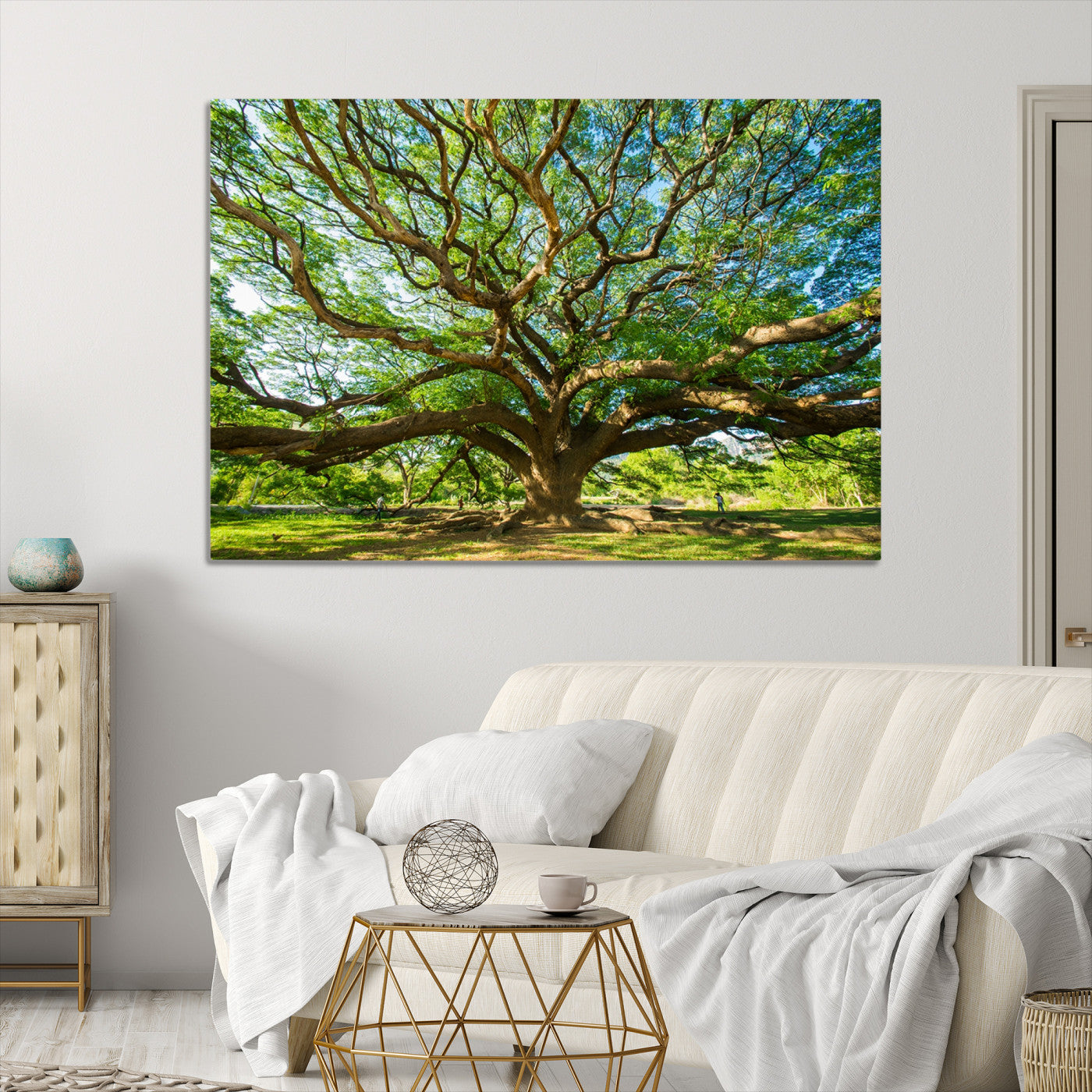Angel Oak Tree Wall Art | Oak Canvas Print | Multi Panel Landscape Wall Art | Ready to Hang Wall Art for Living Room