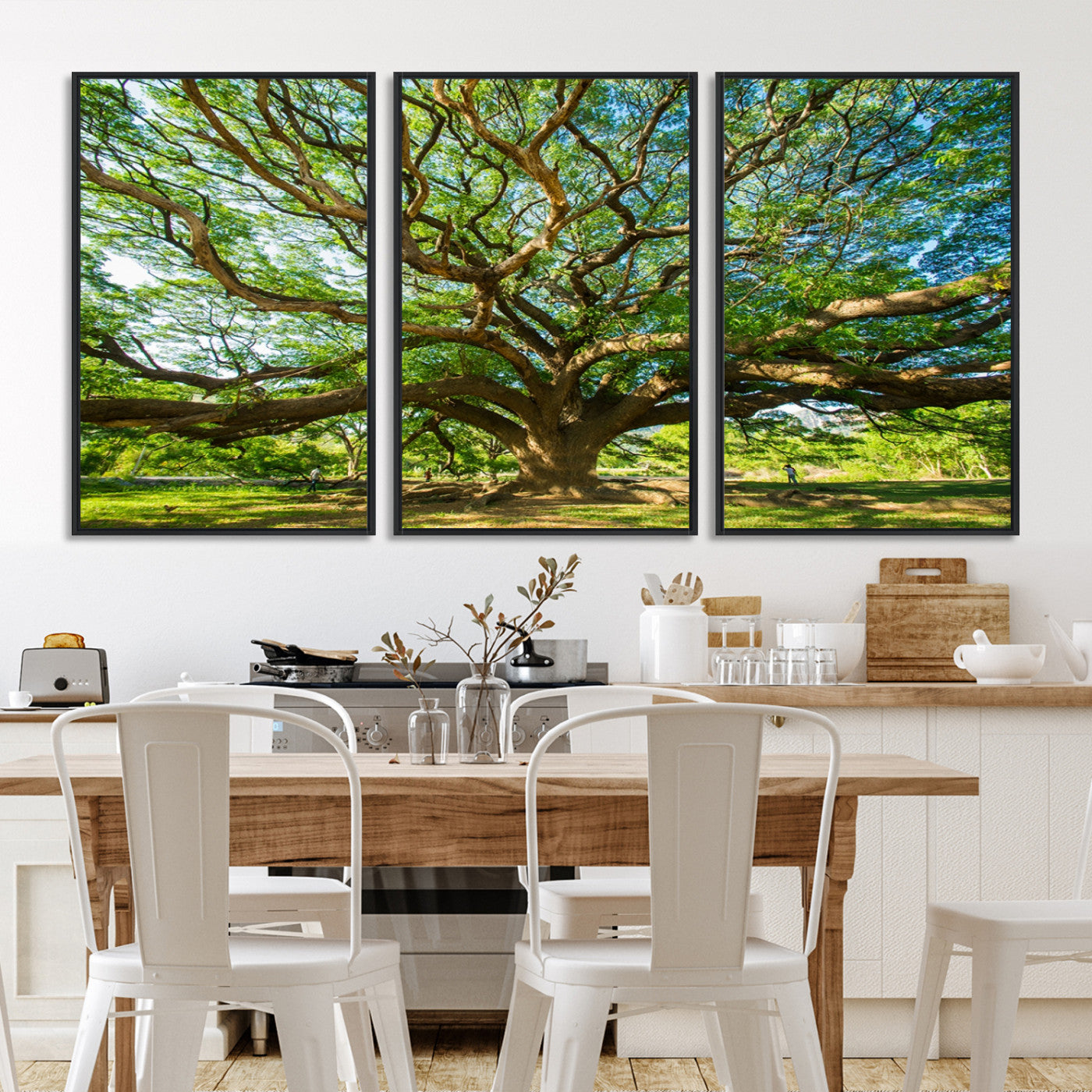 70569-MGV-FC-60X30-3P-Angel Oak Tree Wall Art | Oak Canvas Print | Multi Panel Landscape Wall Art | Ready to Hang Wall Art for Living Room