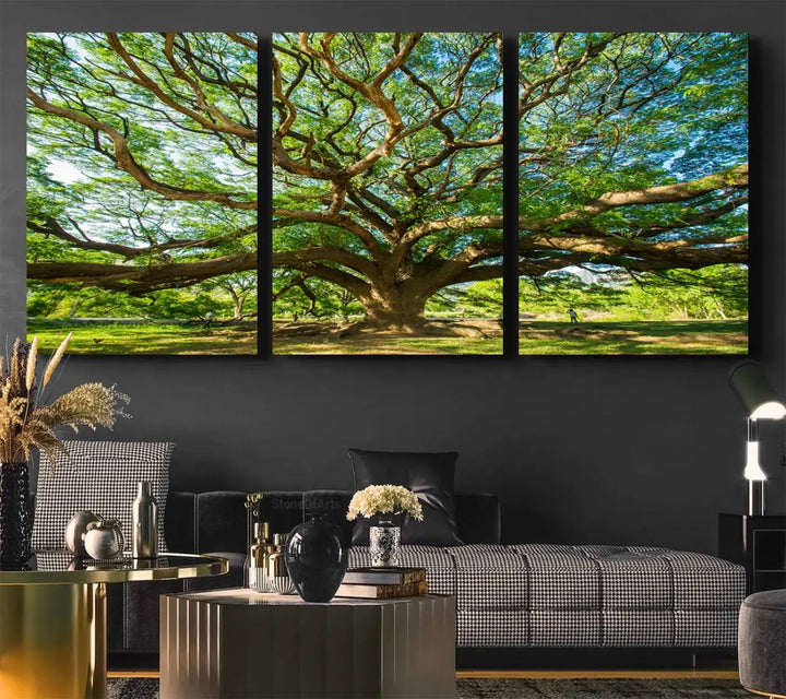 The Angel Oak Tree Wall Art is a stunning multi-panel landscape canvas print that serves as captivating wall art.